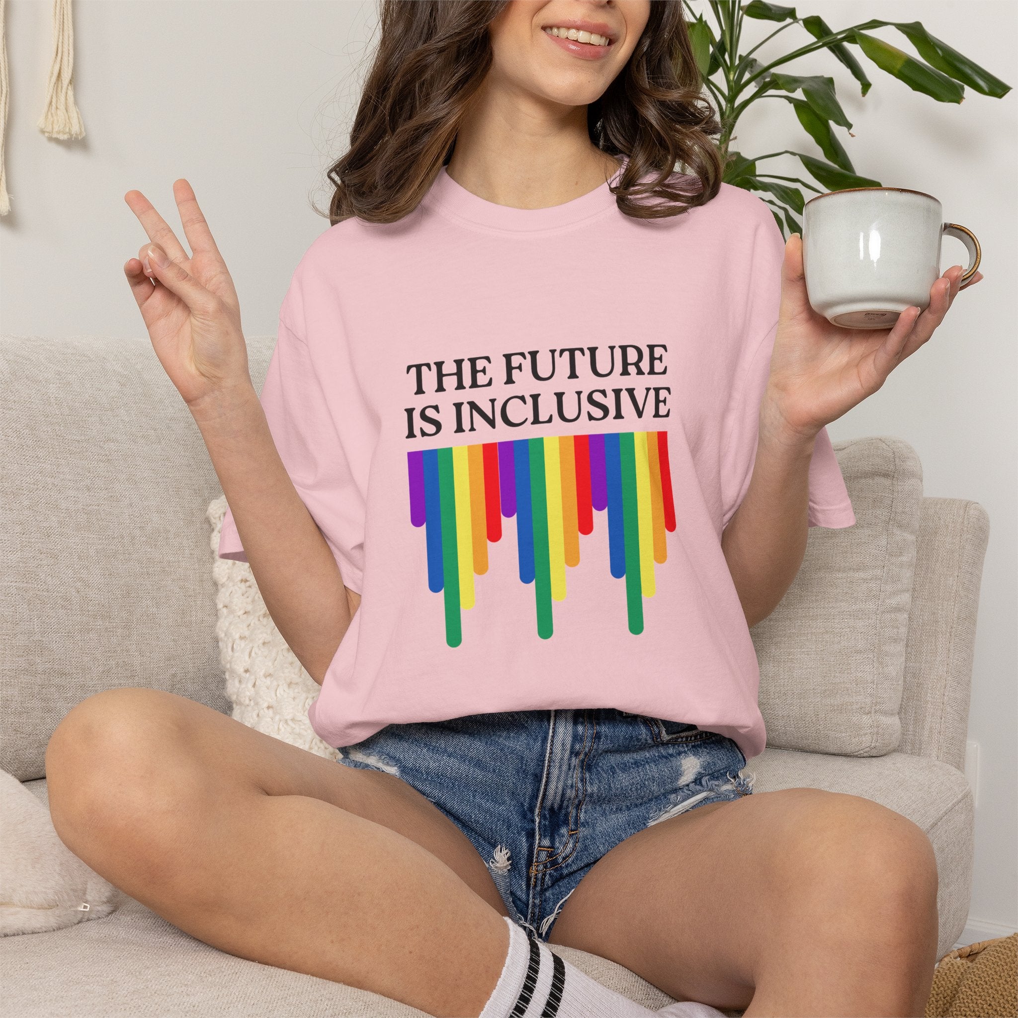 Inclusive Future T‑Shirt – "The Future Is Inclusive" Rainbow Pride Tee