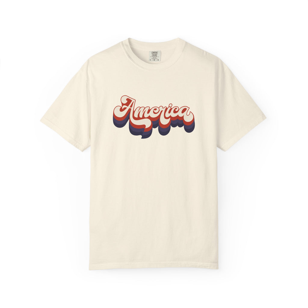 Retro 'America' T-Shirt — Vintage 70s Patriotic Graphic Tee
