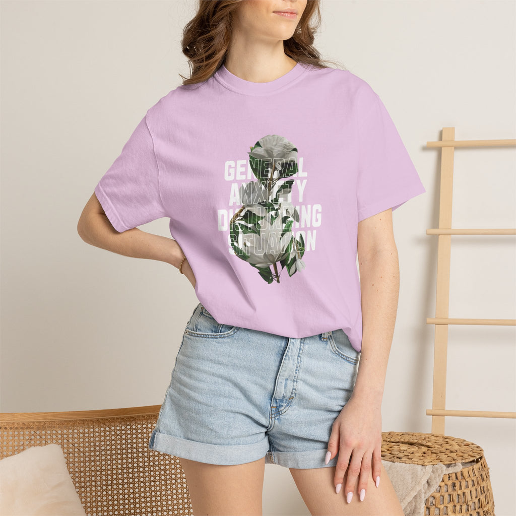Floral Statement Tee — "Generally Anxious, Dramatic, Overdramatic" Graphic T-Shirt