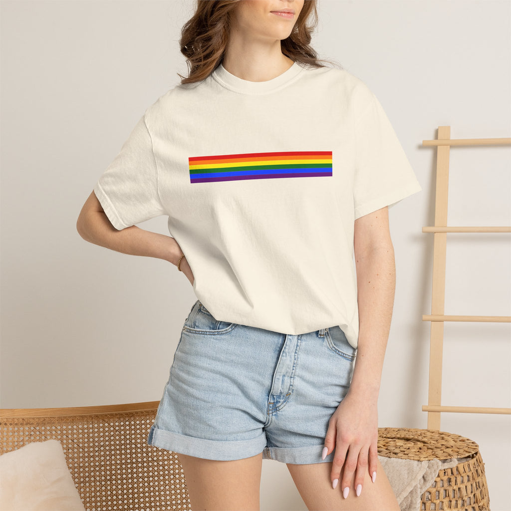 Rainbow Stripe T-Shirt — Pride Minimalist Tee