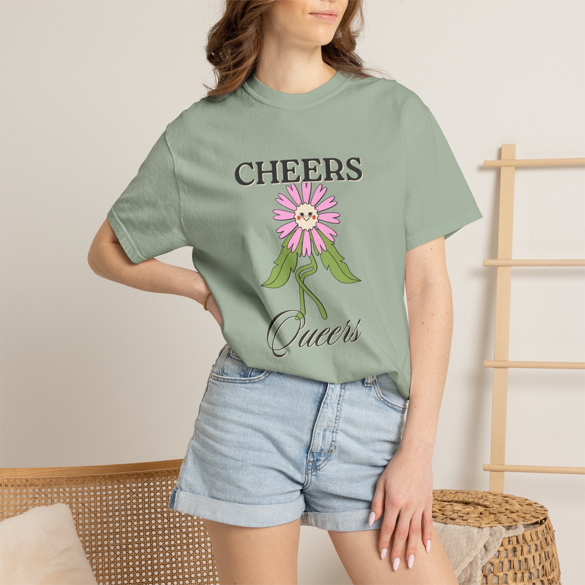 Cheers Queers Floral T-Shirt — Pride Friendly Graphic Tee