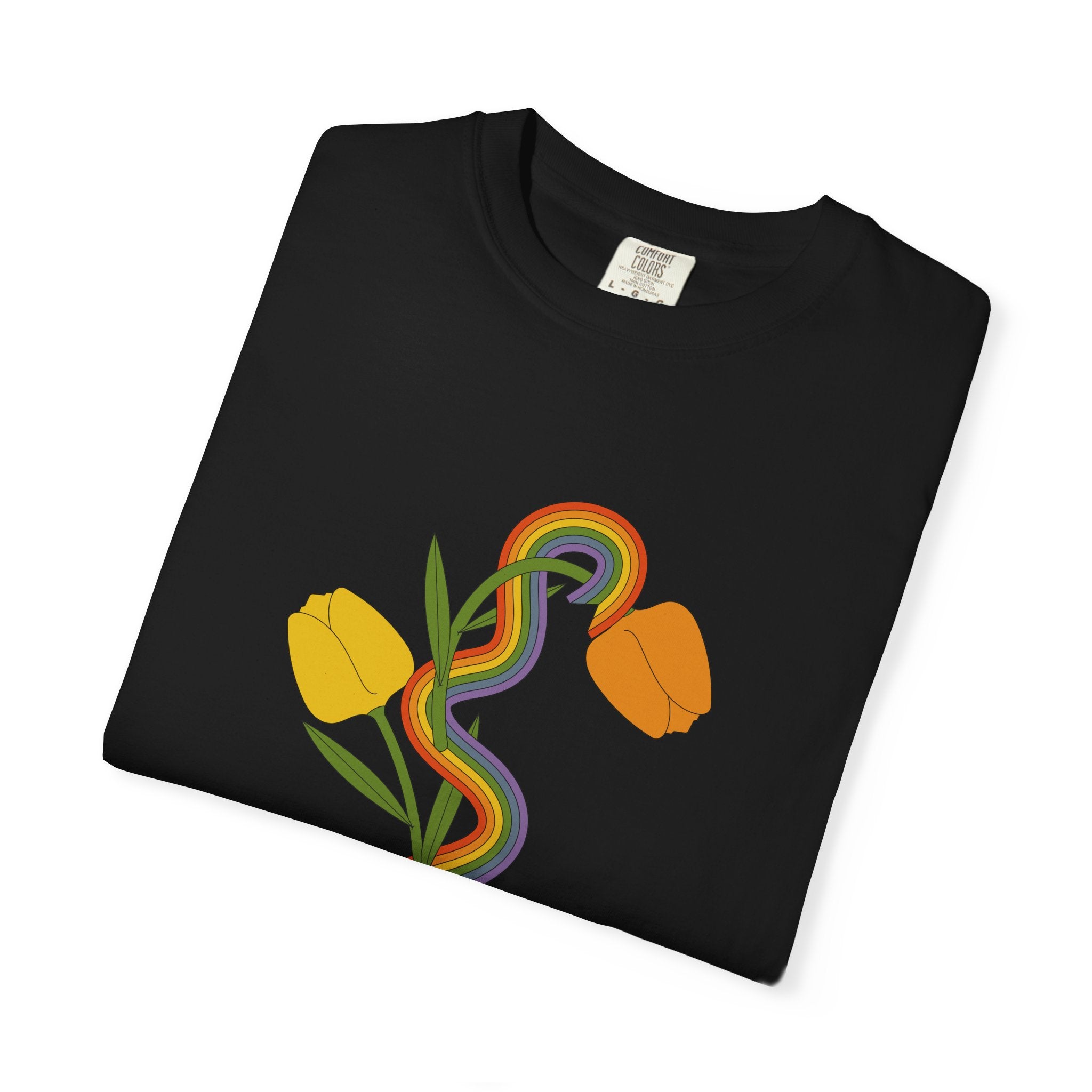 Rainbow Snake & Tulips Graphic T-Shirt