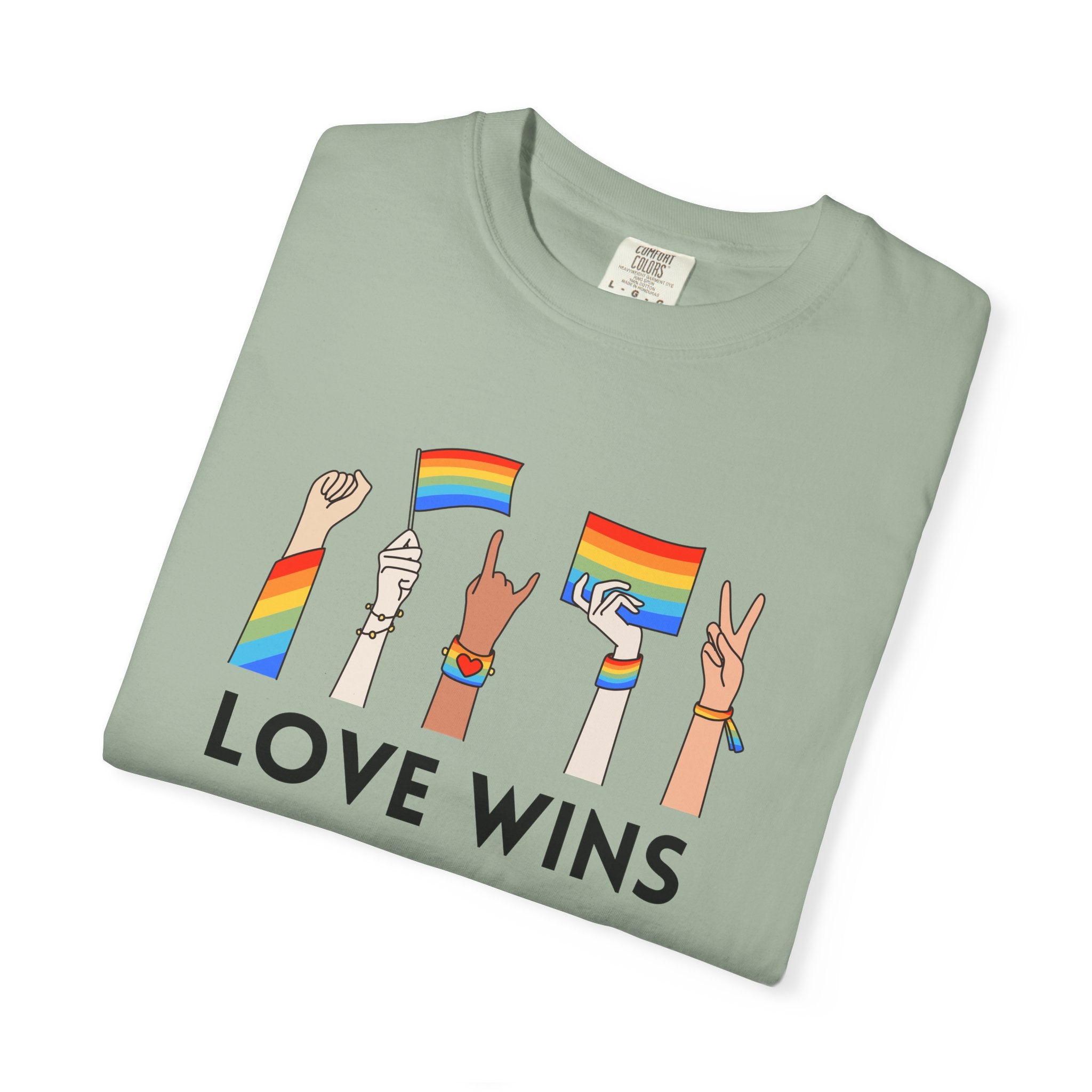 Love Wins T-Shirt — Rainbow Pride Hands Graphic Tee