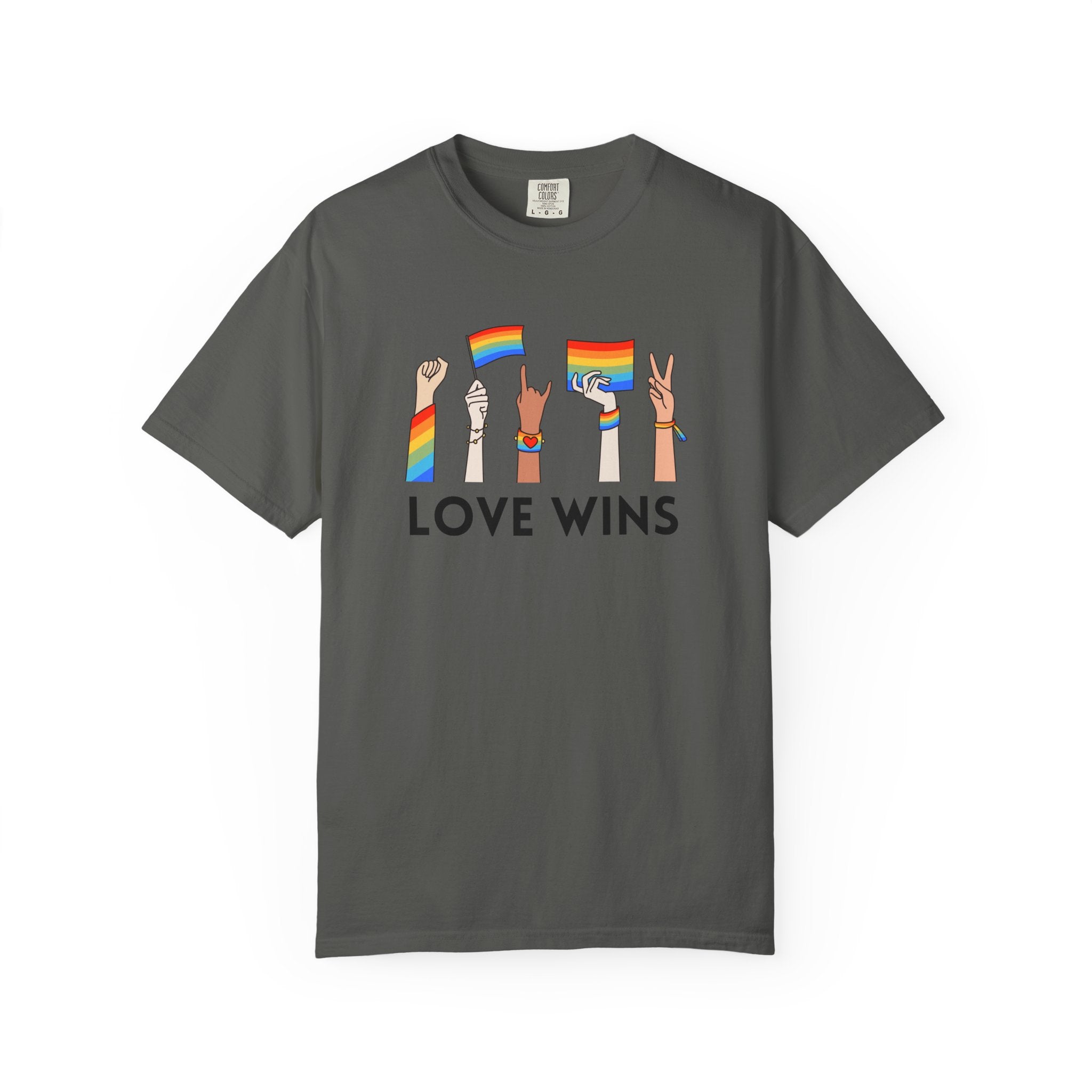 Love Wins T-Shirt — Rainbow Pride Hands Graphic Tee