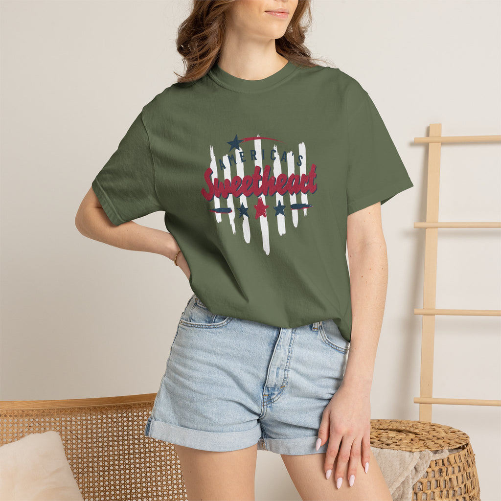 America's Sweetheart T-Shirt — Patriotic Vintage Stars Tee