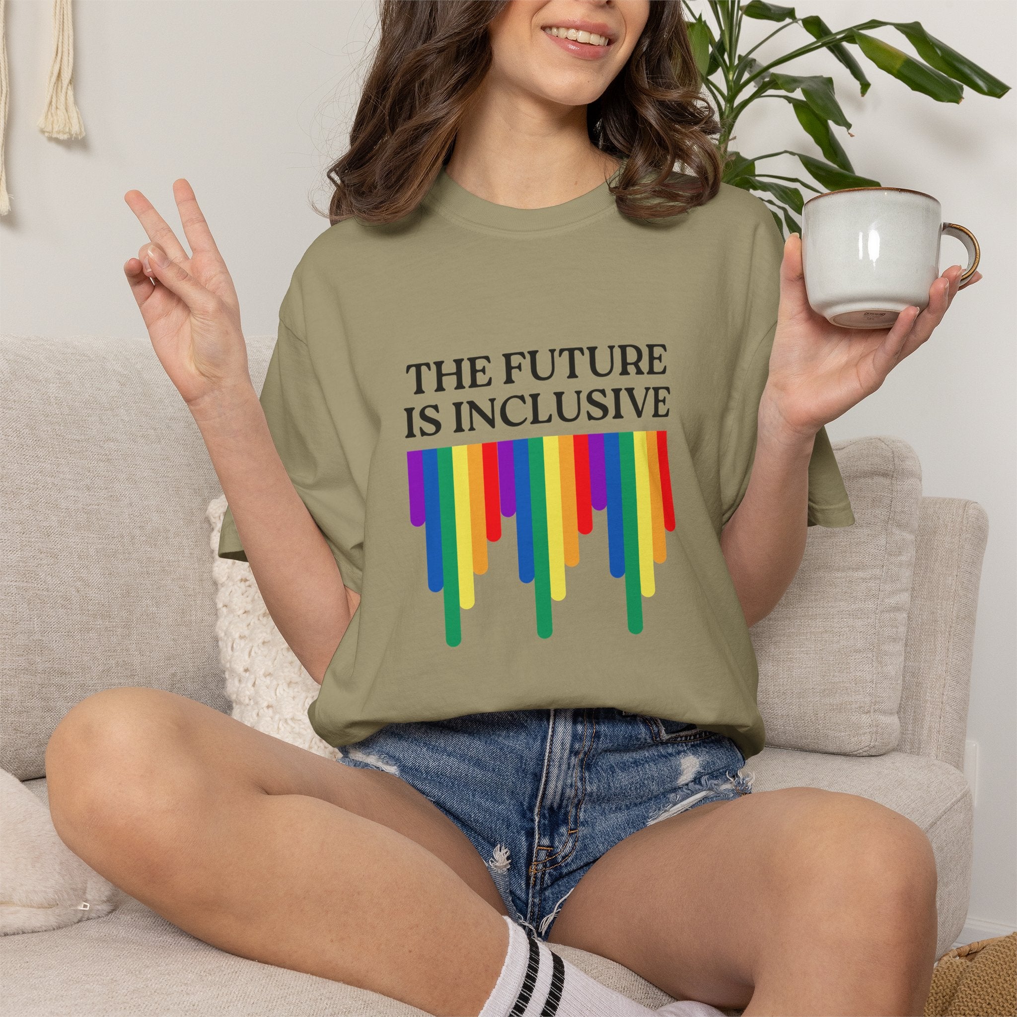 Inclusive Future T‑Shirt – "The Future Is Inclusive" Rainbow Pride Tee