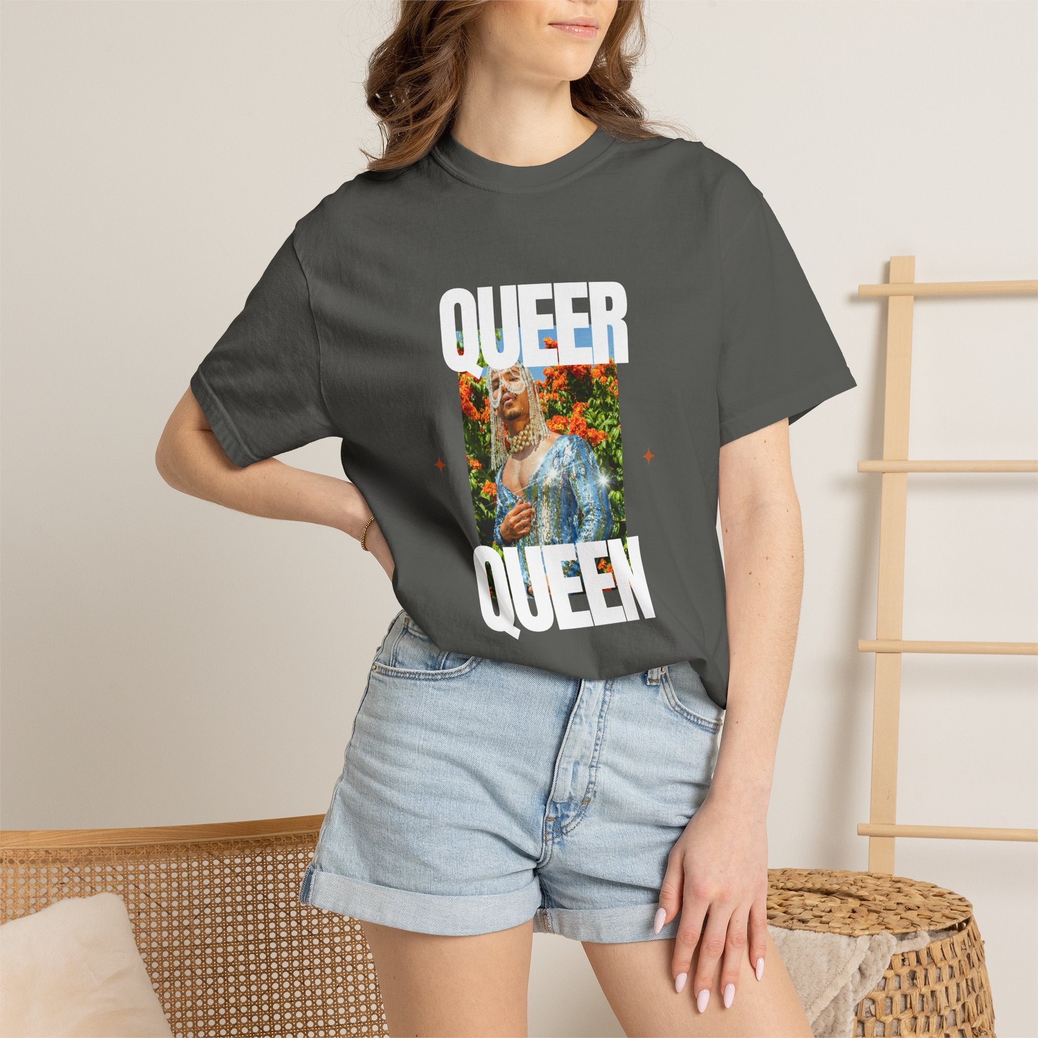 Queer Queen T-Shirt — Vintage Floral Pride Graphic Tee