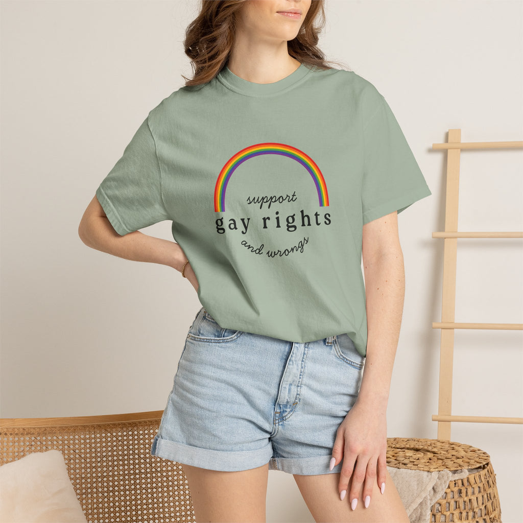 Gay Rights Rainbow T-Shirt — Support Gay Rights and Wrongs Tee