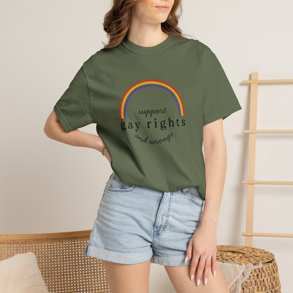 Gay Rights Rainbow T-Shirt — Support Gay Rights and Wrongs Tee