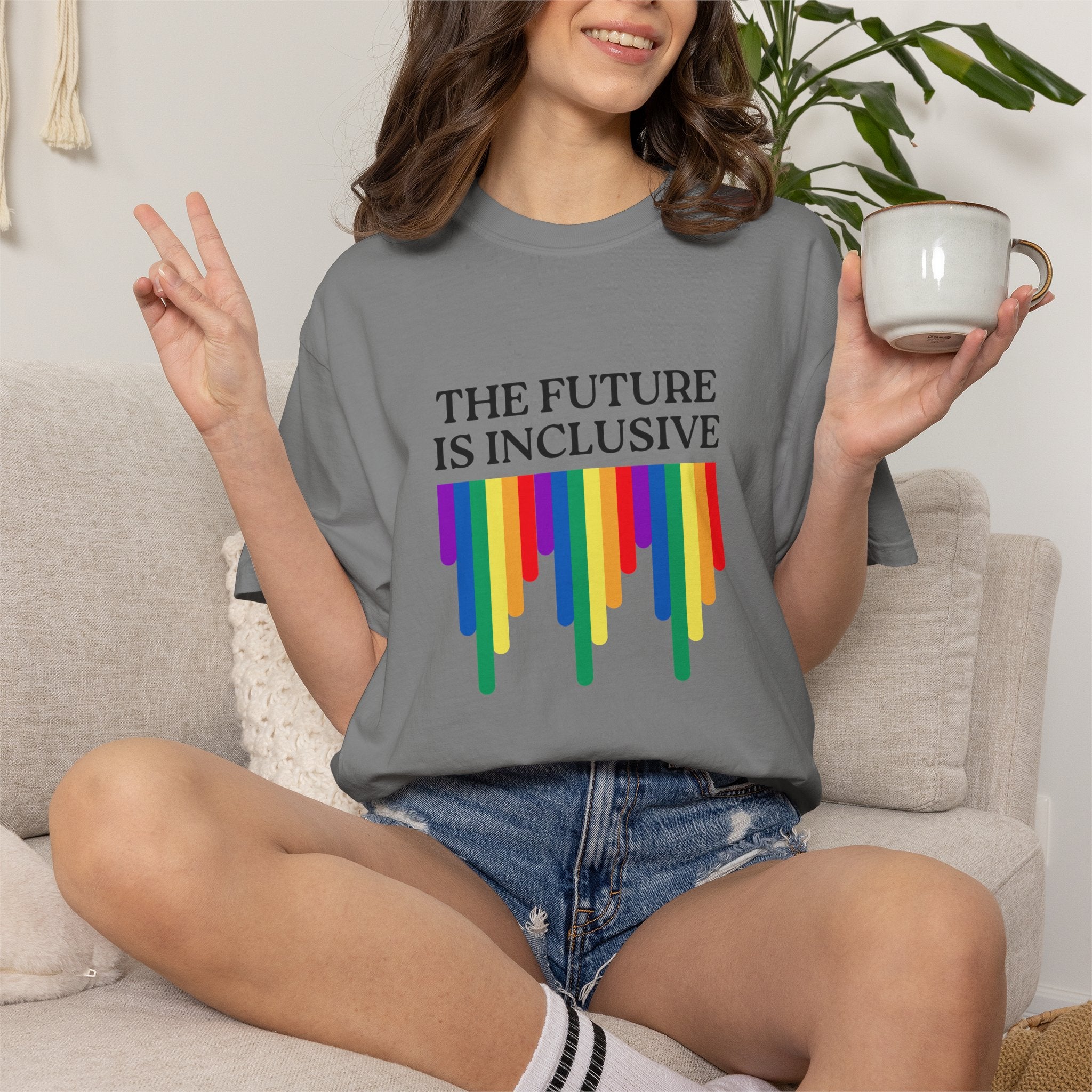 Inclusive Future T‑Shirt – "The Future Is Inclusive" Rainbow Pride Tee