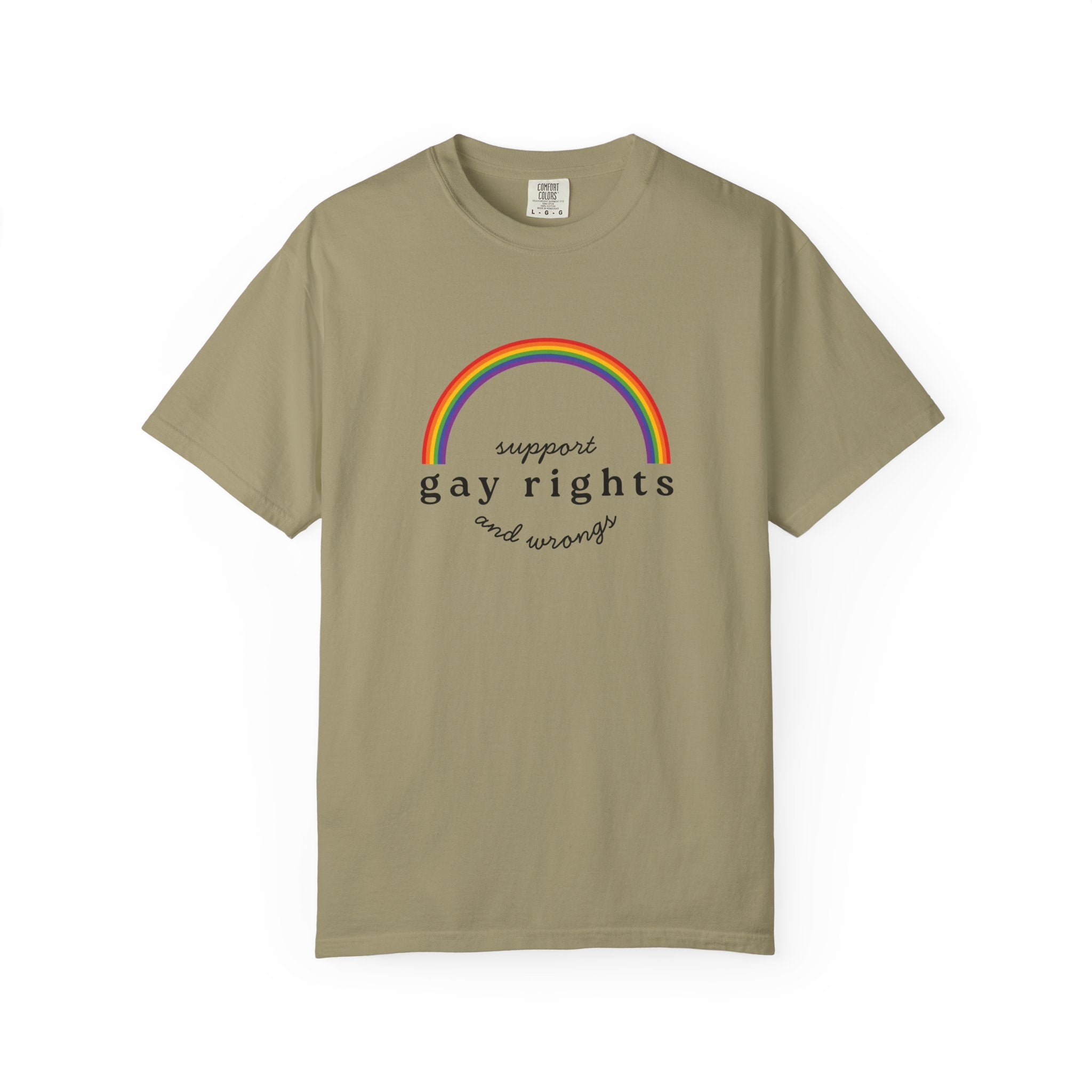 Gay Rights Rainbow T-Shirt — Support Gay Rights and Wrongs Tee