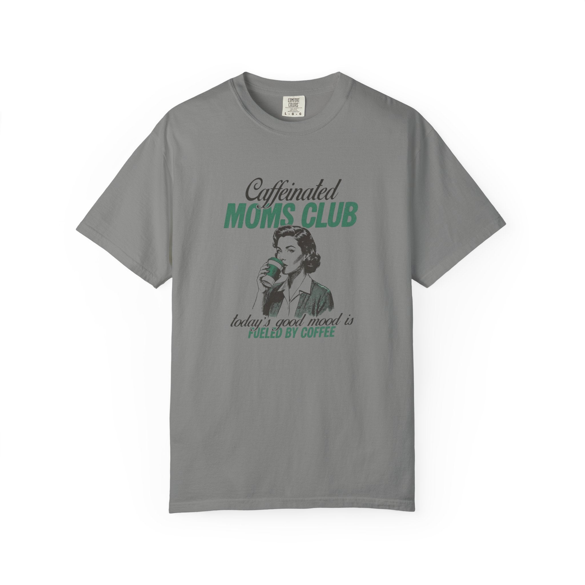 Caffeinated Moms Club T-Shirt — Vintage Coffee Mom Tee ("Fueled by Coffee")