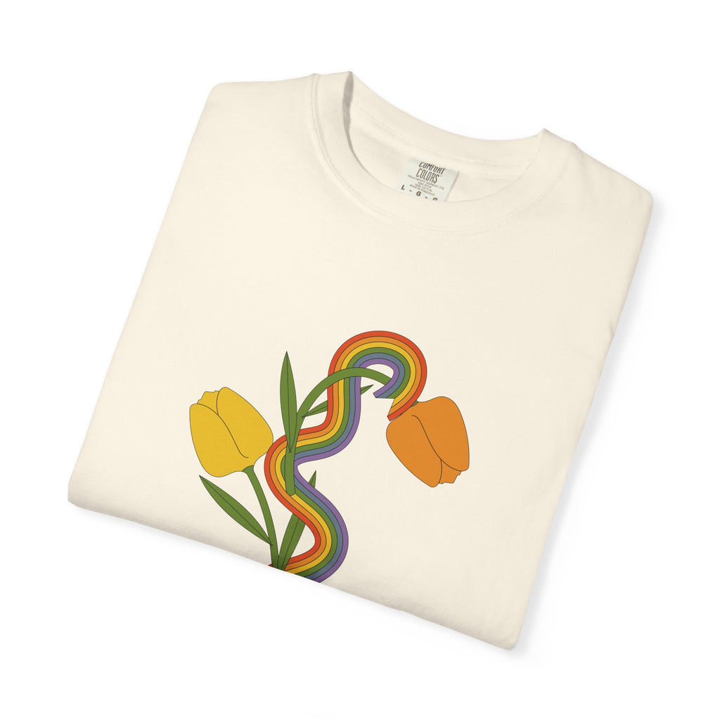 Rainbow Snake & Tulips Graphic T-Shirt