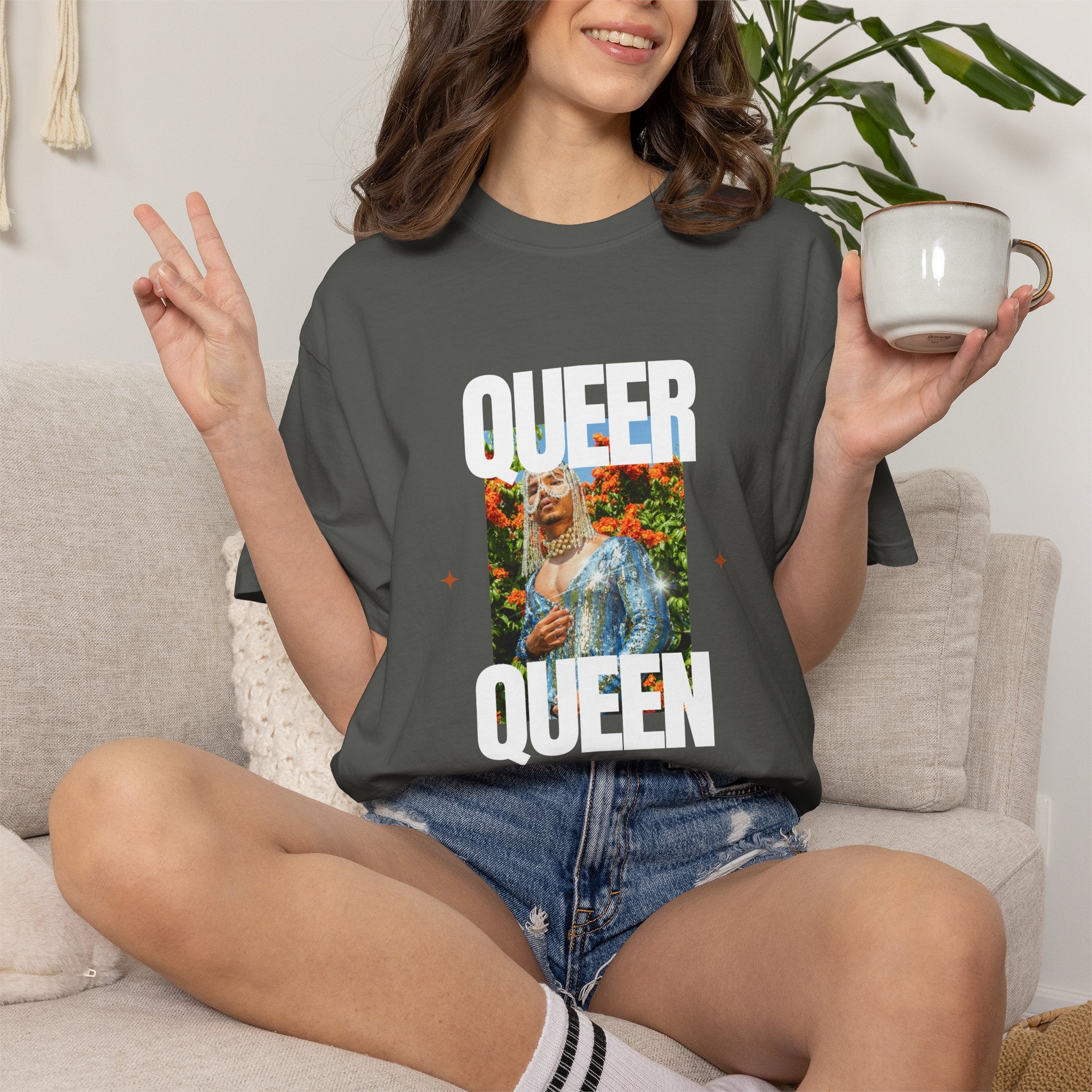 Queer Queen T-Shirt — Vintage Floral Pride Graphic Tee