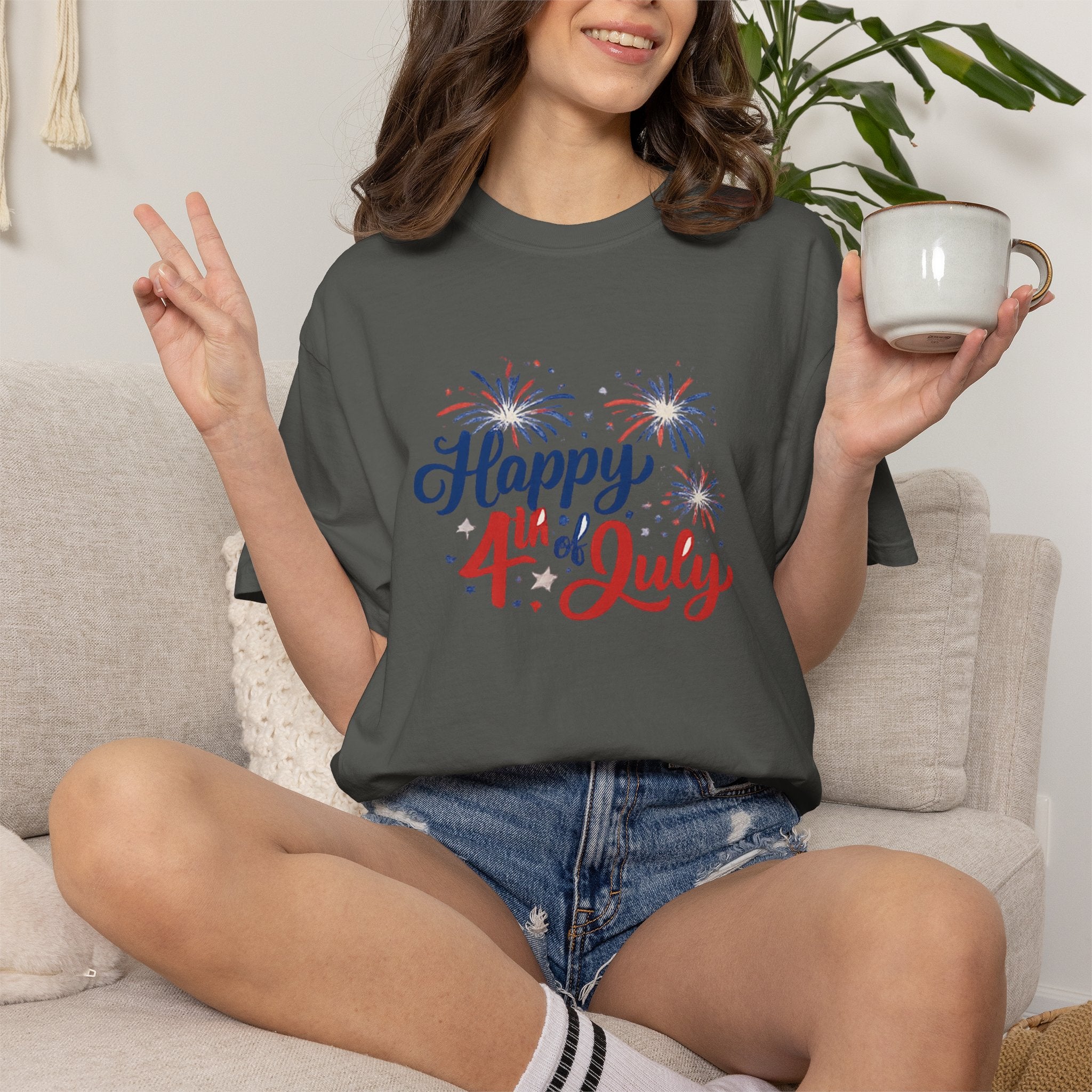 Happy 4th of July T-Shirt — Patriotic Fireworks Tee