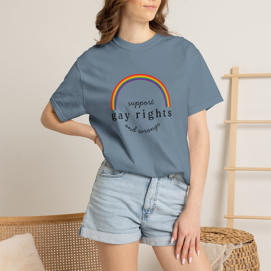 Gay Rights Rainbow T-Shirt — Support Gay Rights and Wrongs Tee