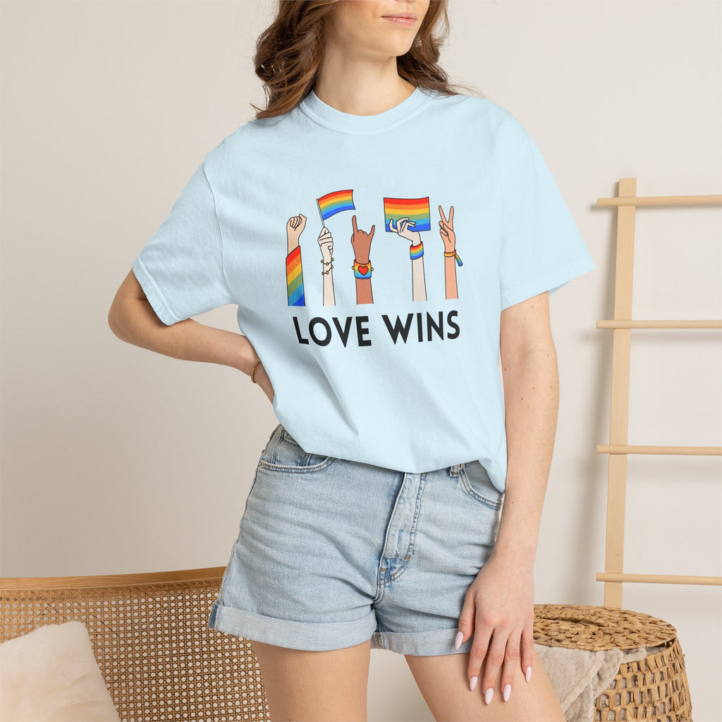 Love Wins T-Shirt — Rainbow Pride Hands Graphic Tee
