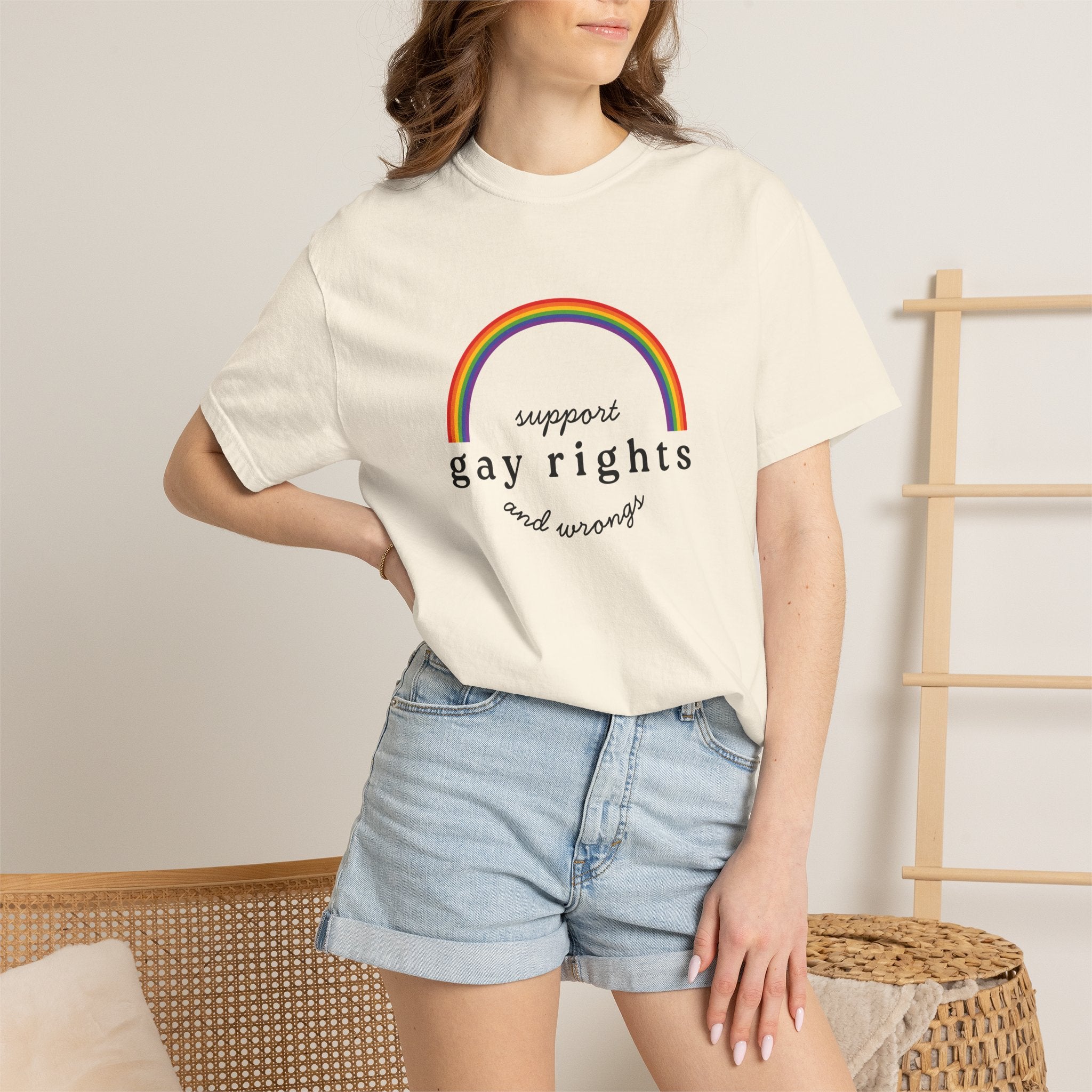 Gay Rights Rainbow T-Shirt — Support Gay Rights and Wrongs Tee