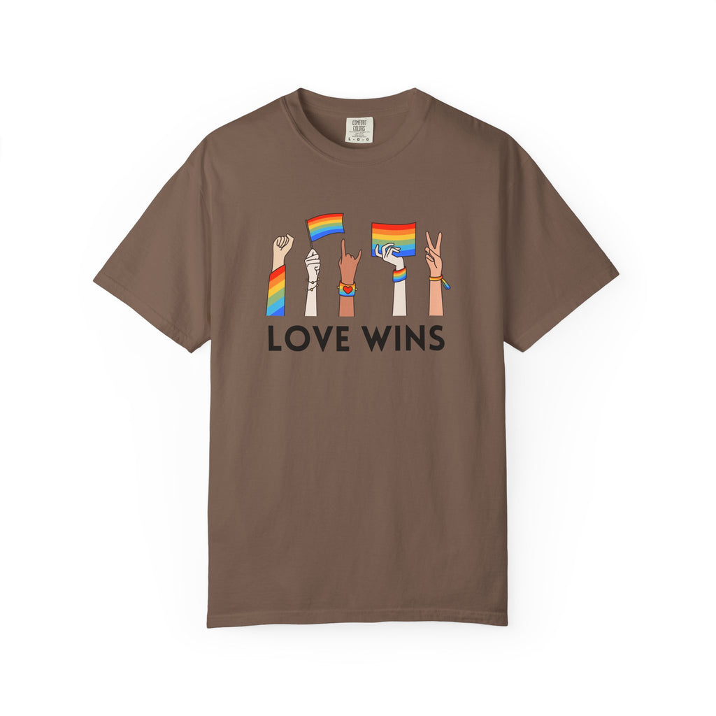 Love Wins T-Shirt — Rainbow Pride Hands Graphic Tee