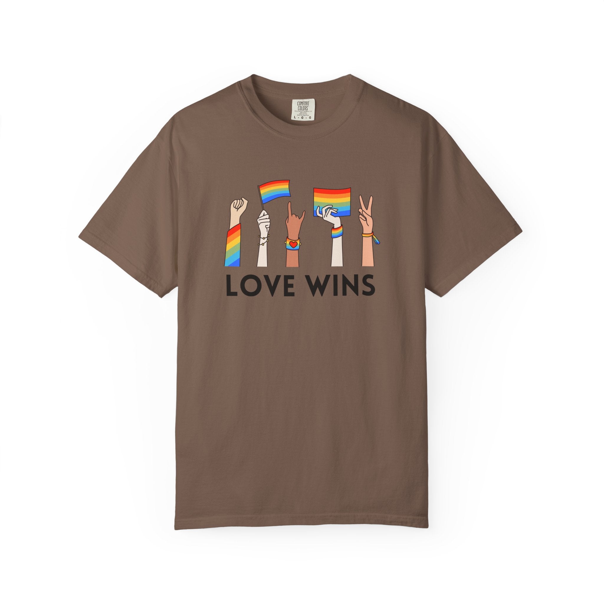 Love Wins T-Shirt — Rainbow Pride Hands Graphic Tee