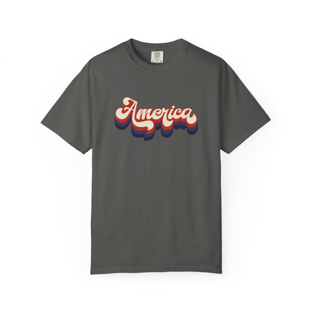 Retro 'America' T-Shirt — Vintage 70s Patriotic Graphic Tee