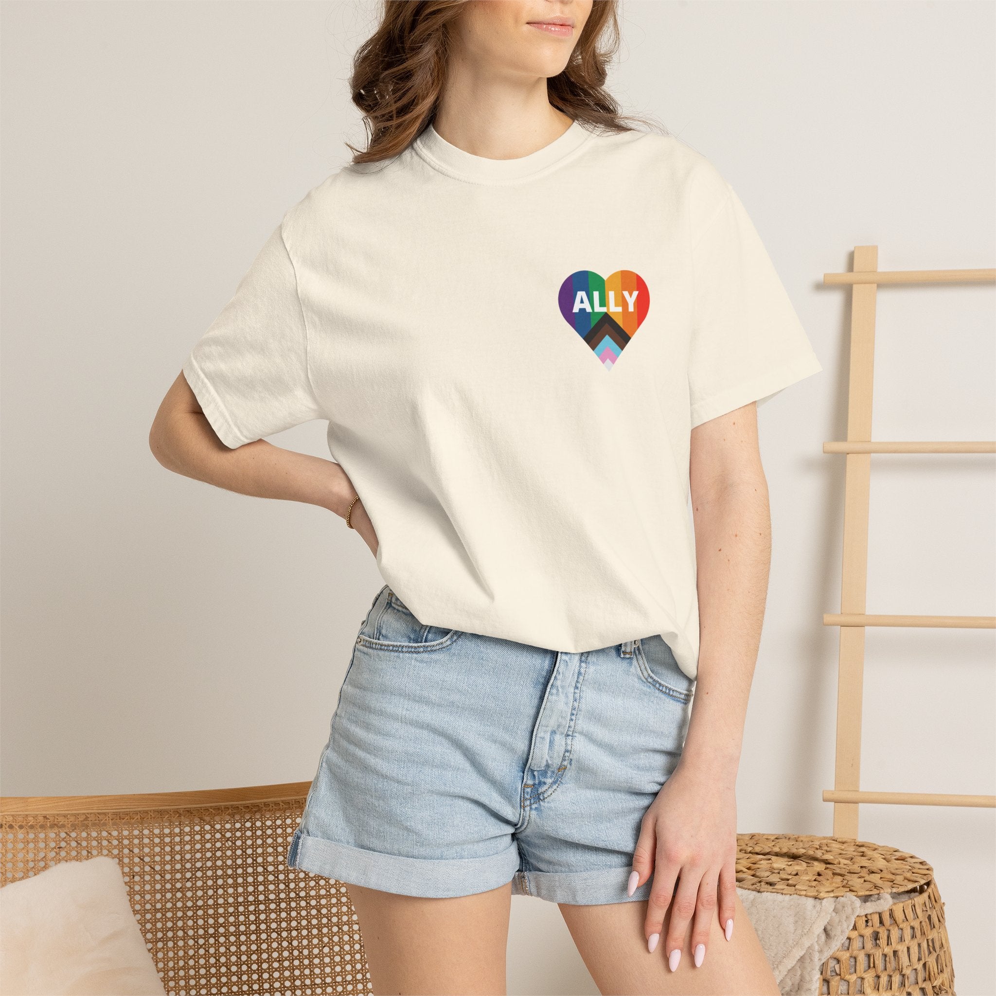 Ally Heart Rainbow T‑Shirt — LGBTQ+ Ally Pride Tee