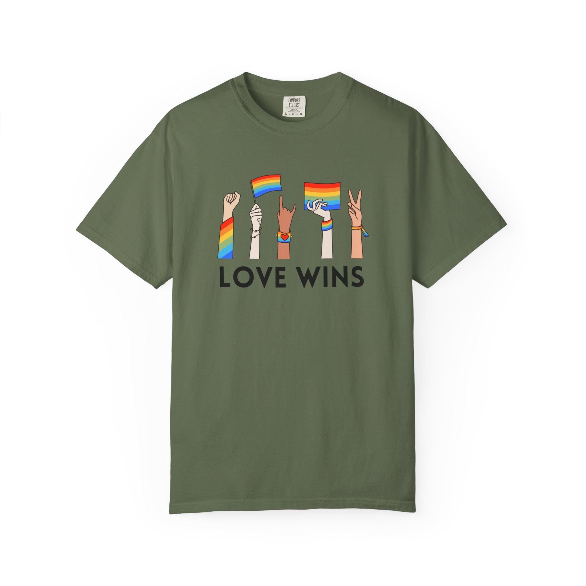 Love Wins T-Shirt — Rainbow Pride Hands Graphic Tee