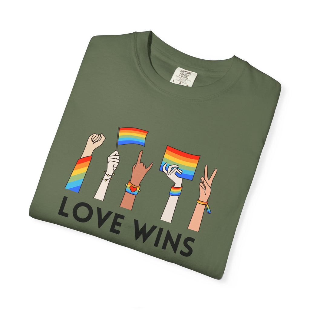 Love Wins T-Shirt — Rainbow Pride Hands Graphic Tee