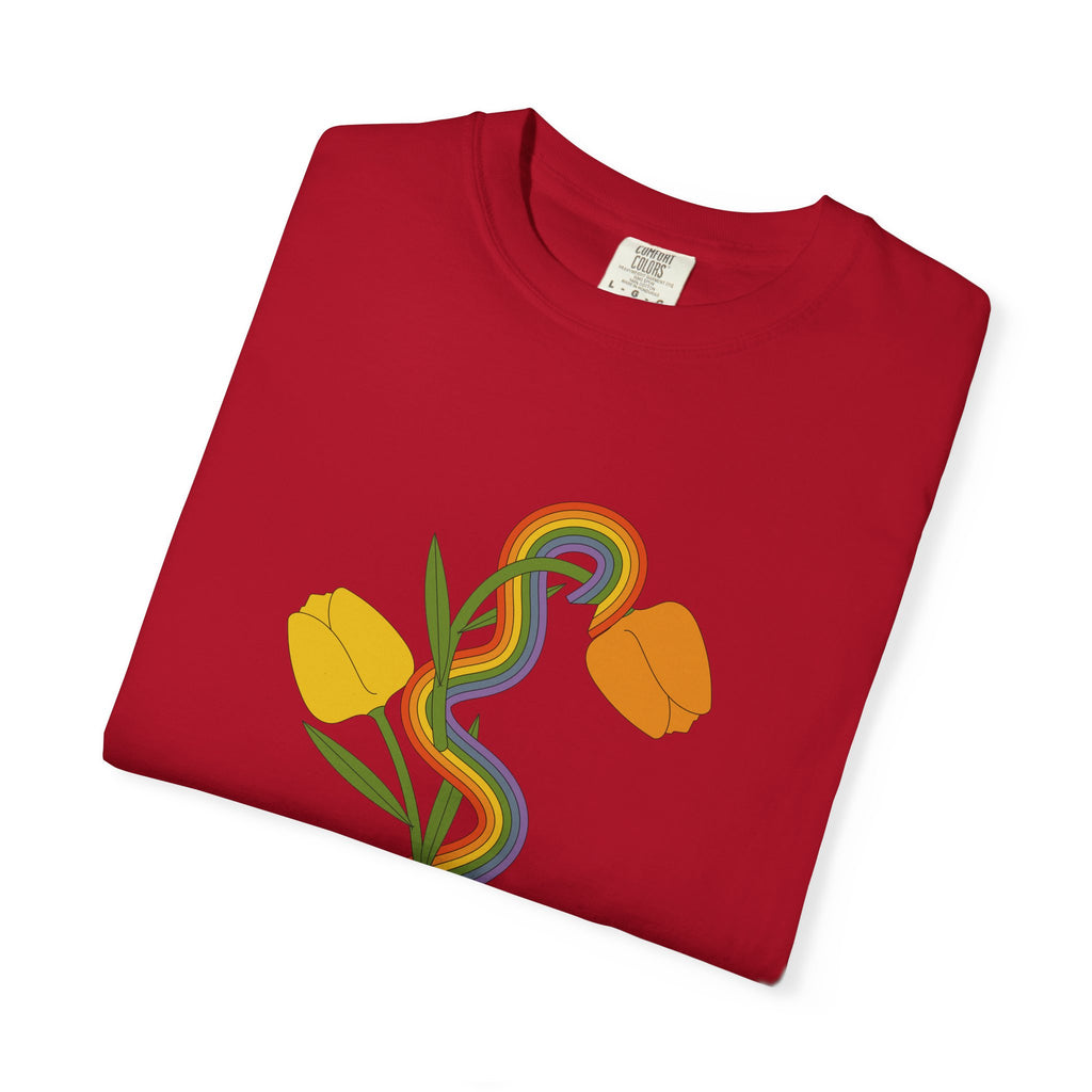 Rainbow Snake & Tulips Graphic T-Shirt
