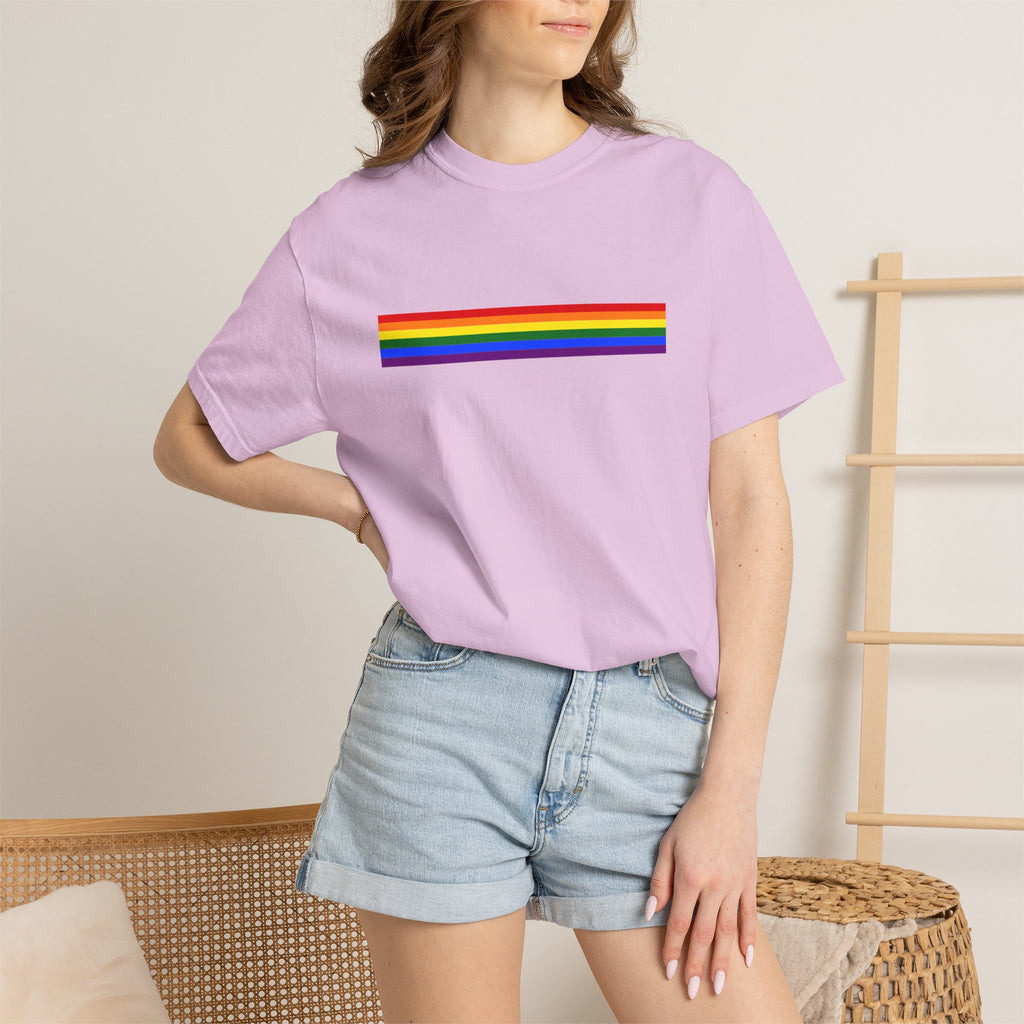 Rainbow Stripe T-Shirt — Pride Minimalist Tee