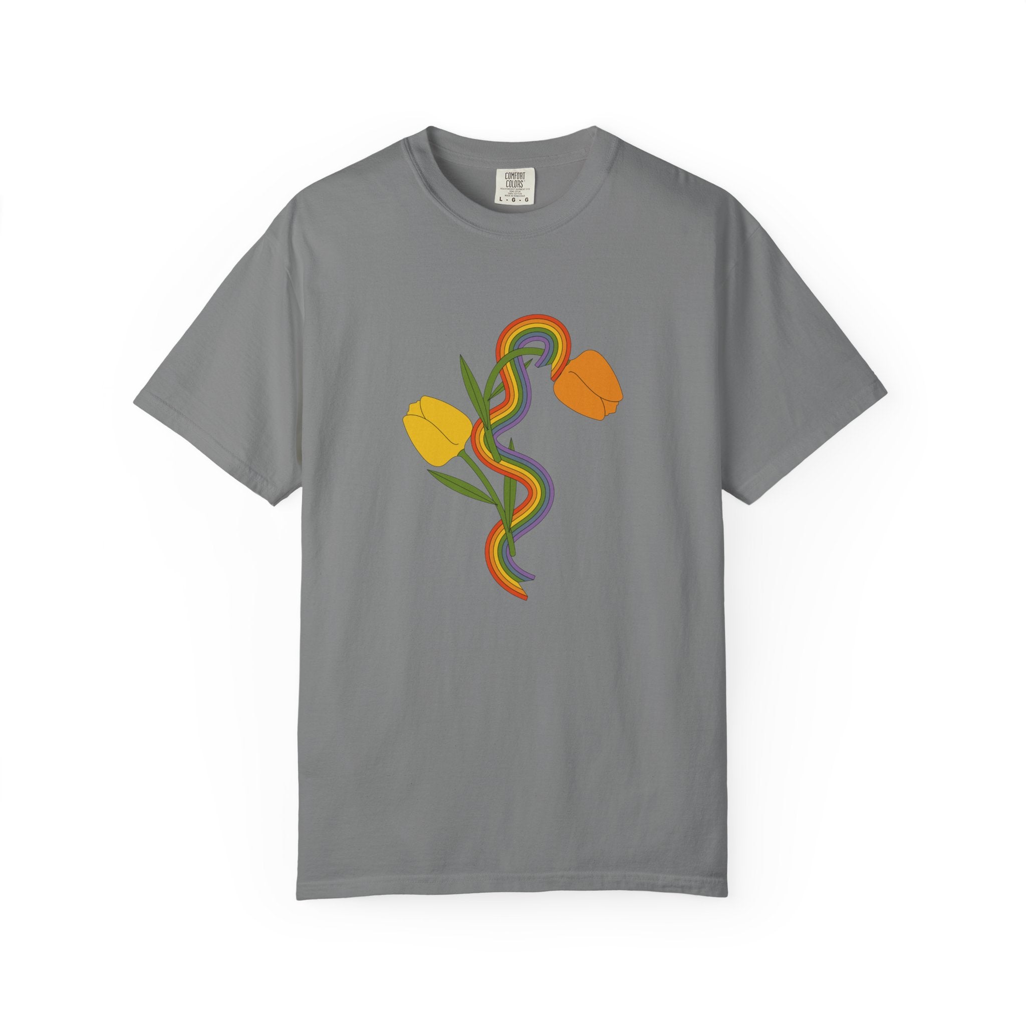 Rainbow Snake & Tulips Graphic T-Shirt