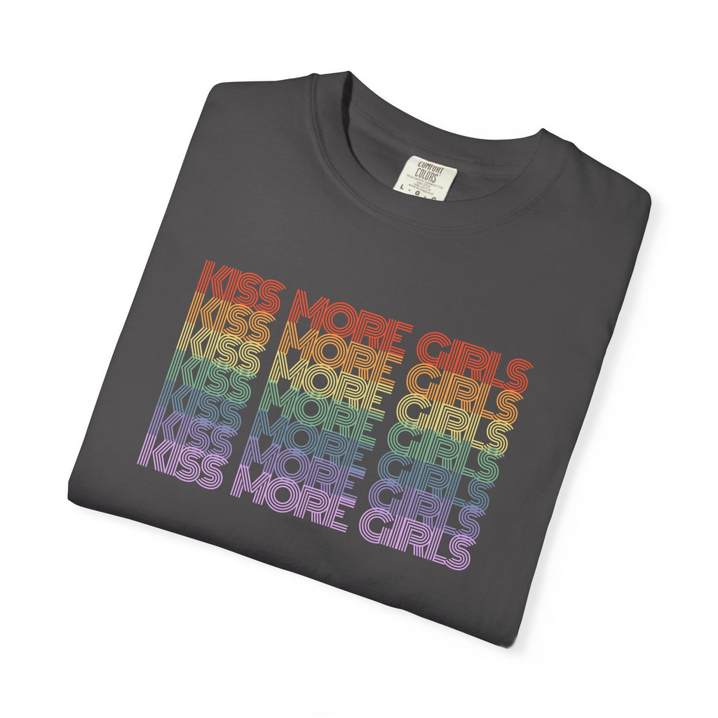 Kiss More Girls Rainbow Graphic T-Shirt