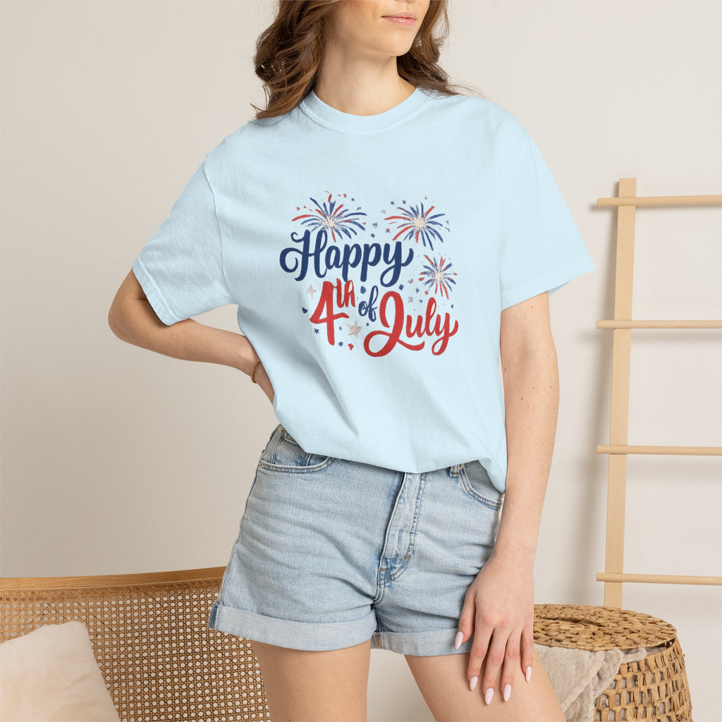 Happy 4th of July T-Shirt — Patriotic Fireworks Tee