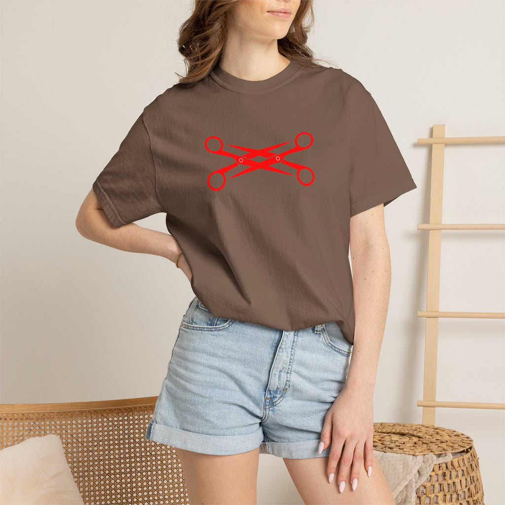 Scissors Cross Graphic T-Shirt — Minimalist Barber & Stylist Tee