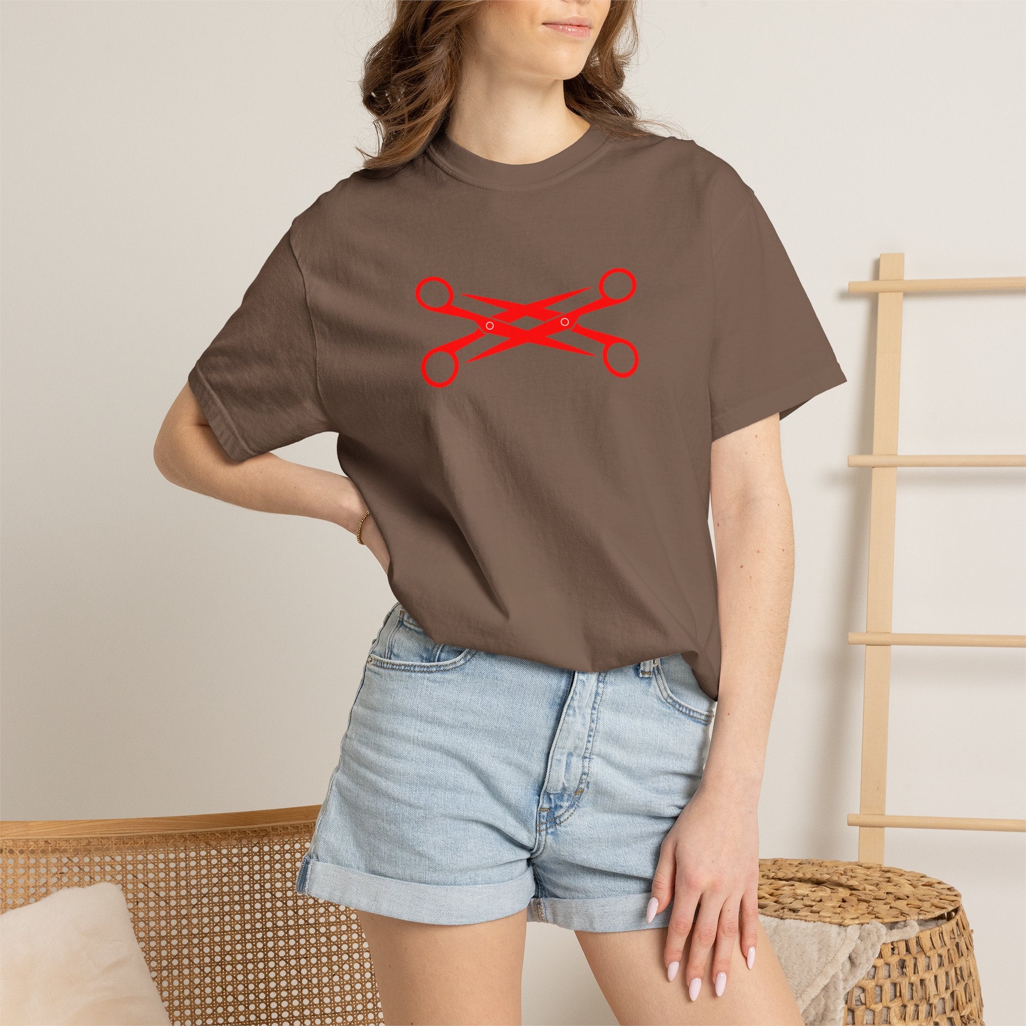 Scissors Cross Graphic T-Shirt — Minimalist Barber & Stylist Tee
