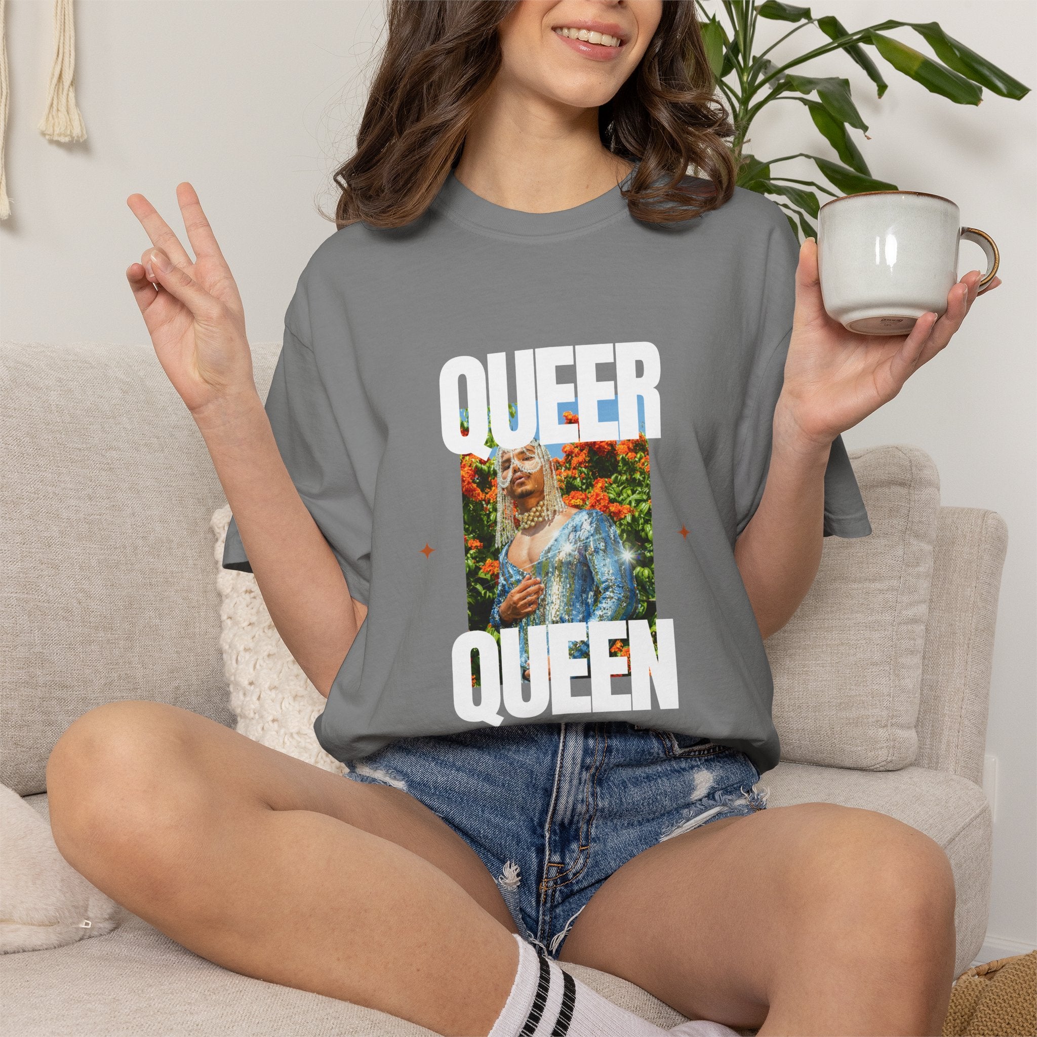 Queer Queen T-Shirt — Vintage Floral Pride Graphic Tee