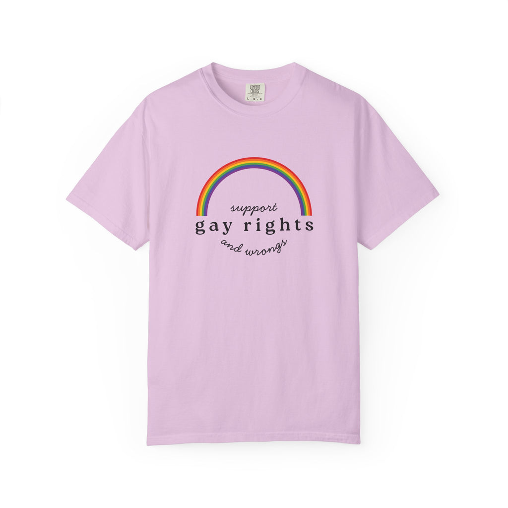 Gay Rights Rainbow T-Shirt — Support Gay Rights and Wrongs Tee