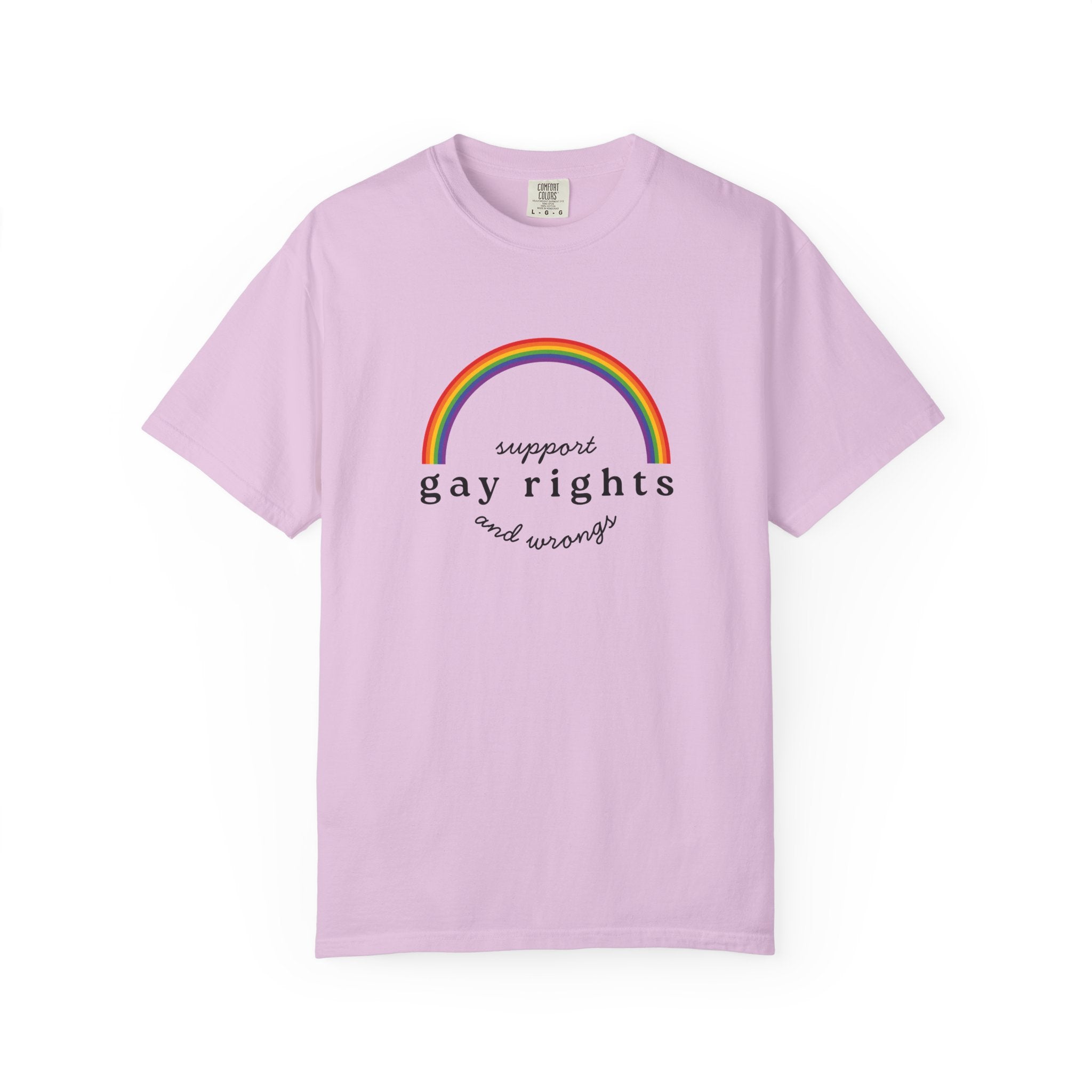 Gay Rights Rainbow T-Shirt — Support Gay Rights and Wrongs Tee