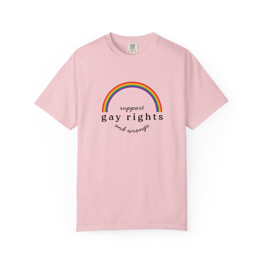 Gay Rights Rainbow T-Shirt — Support Gay Rights and Wrongs Tee