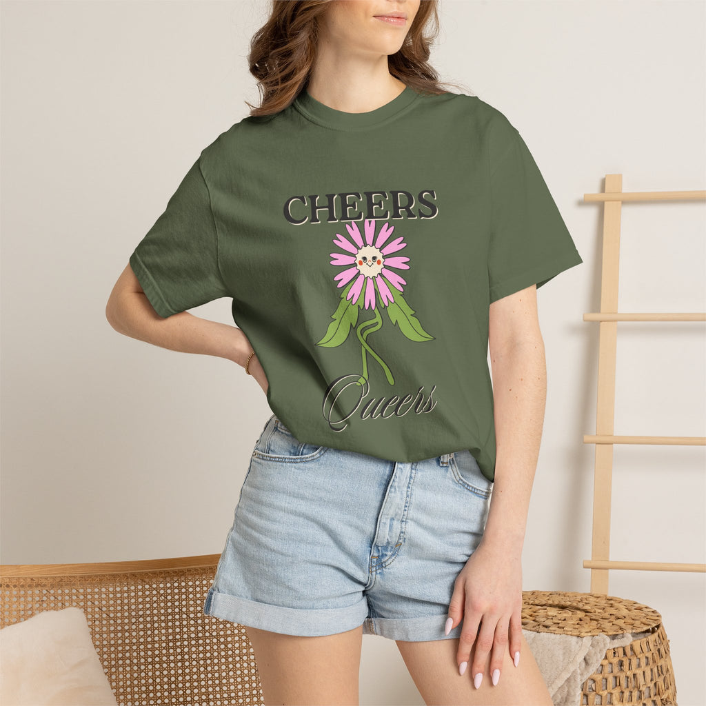 Cheers Queers Floral T-Shirt — Pride Friendly Graphic Tee