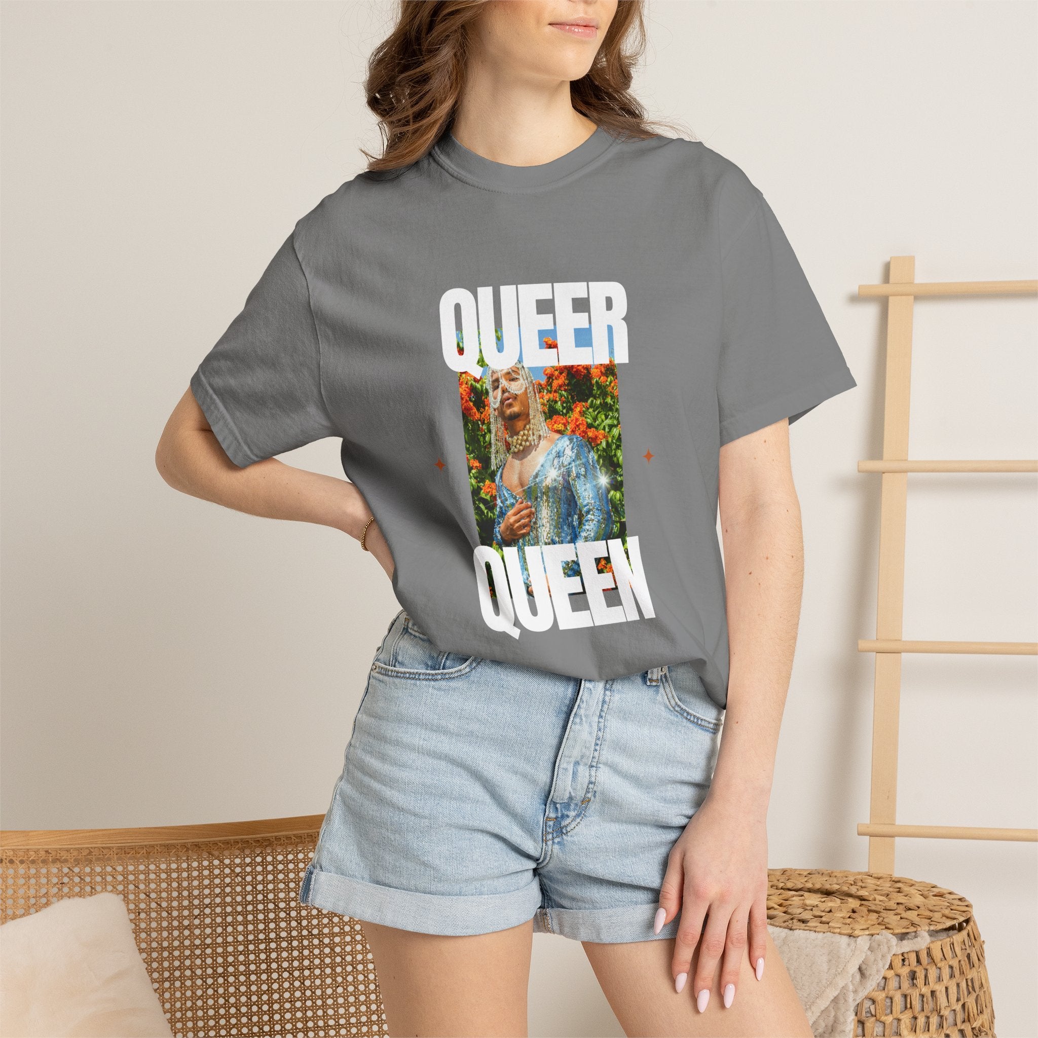 Queer Queen T-Shirt — Vintage Floral Pride Graphic Tee