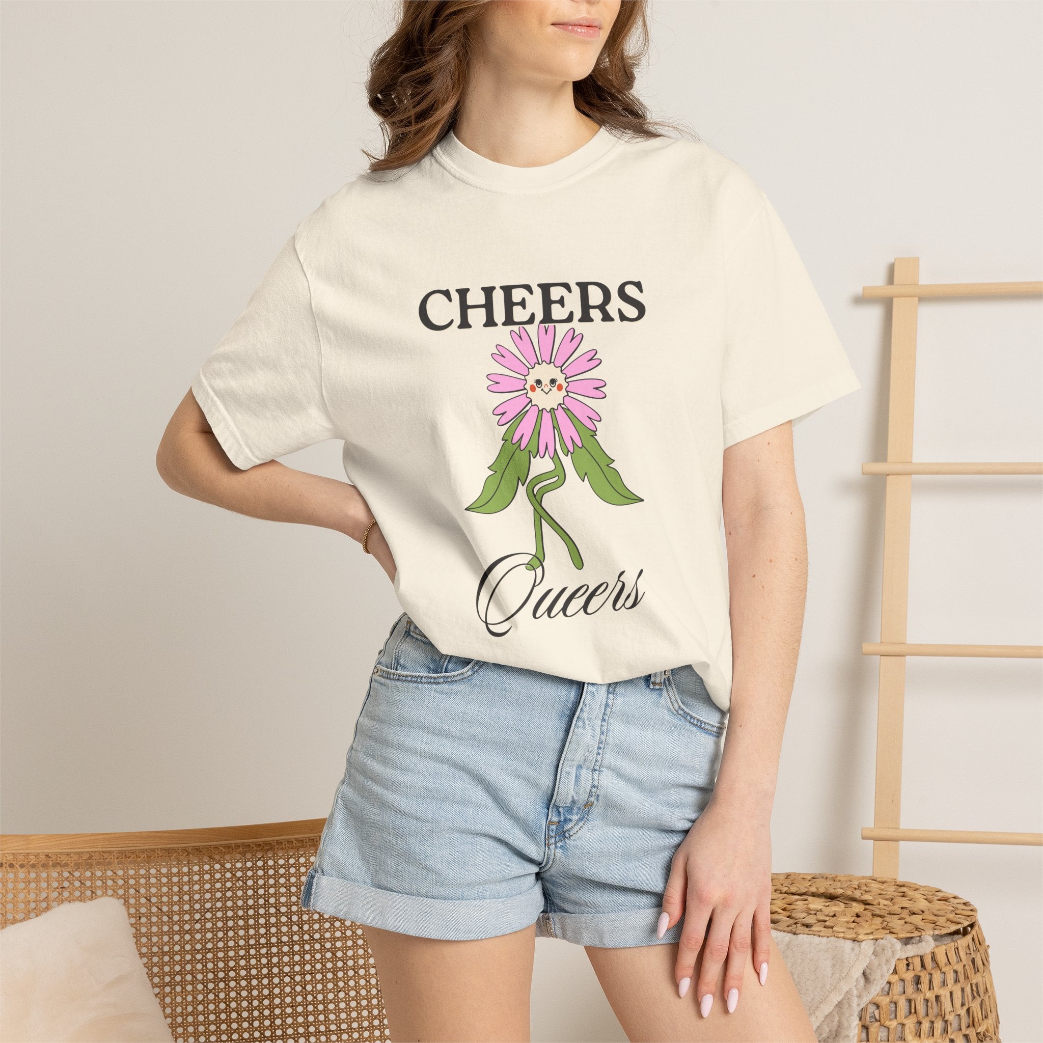 Cheers Queers Floral T-Shirt — Pride Friendly Graphic Tee
