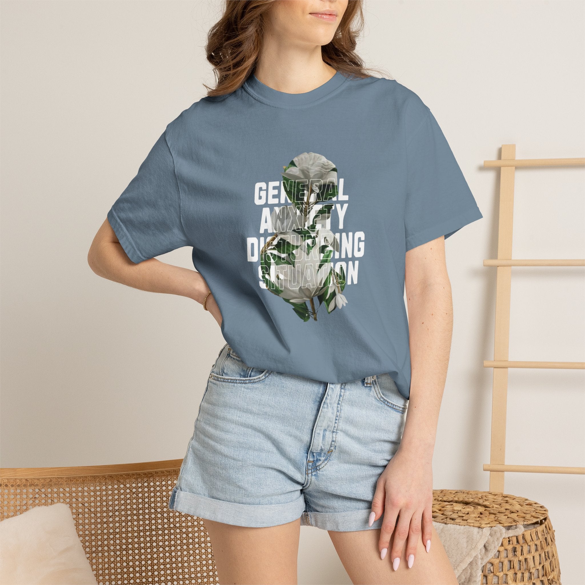 Floral Statement Tee — "Generally Anxious, Dramatic, Overdramatic" Graphic T-Shirt