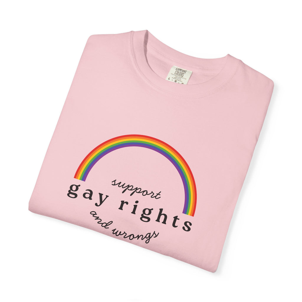 Gay Rights Rainbow T-Shirt — Support Gay Rights and Wrongs Tee