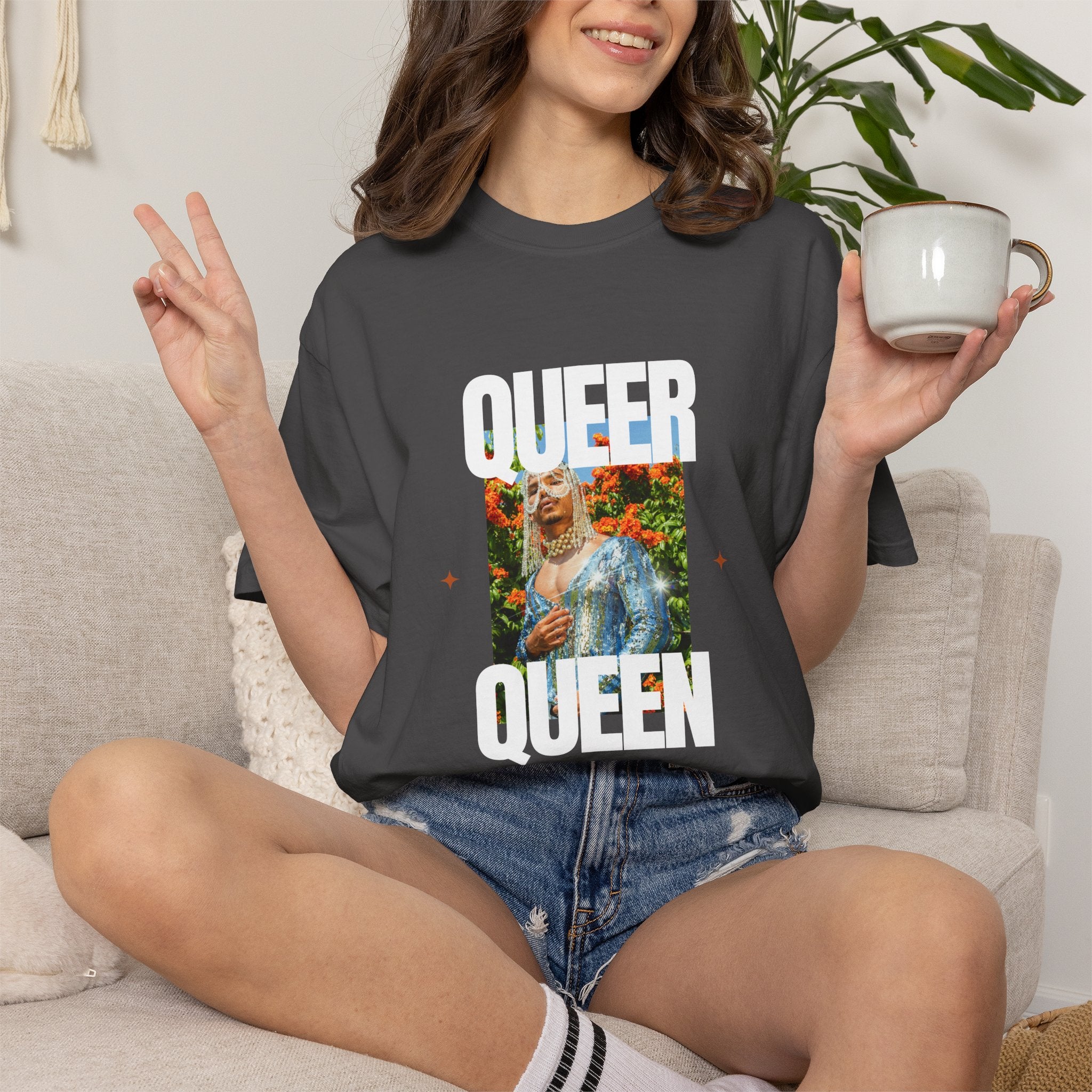 Queer Queen T-Shirt — Vintage Floral Pride Graphic Tee
