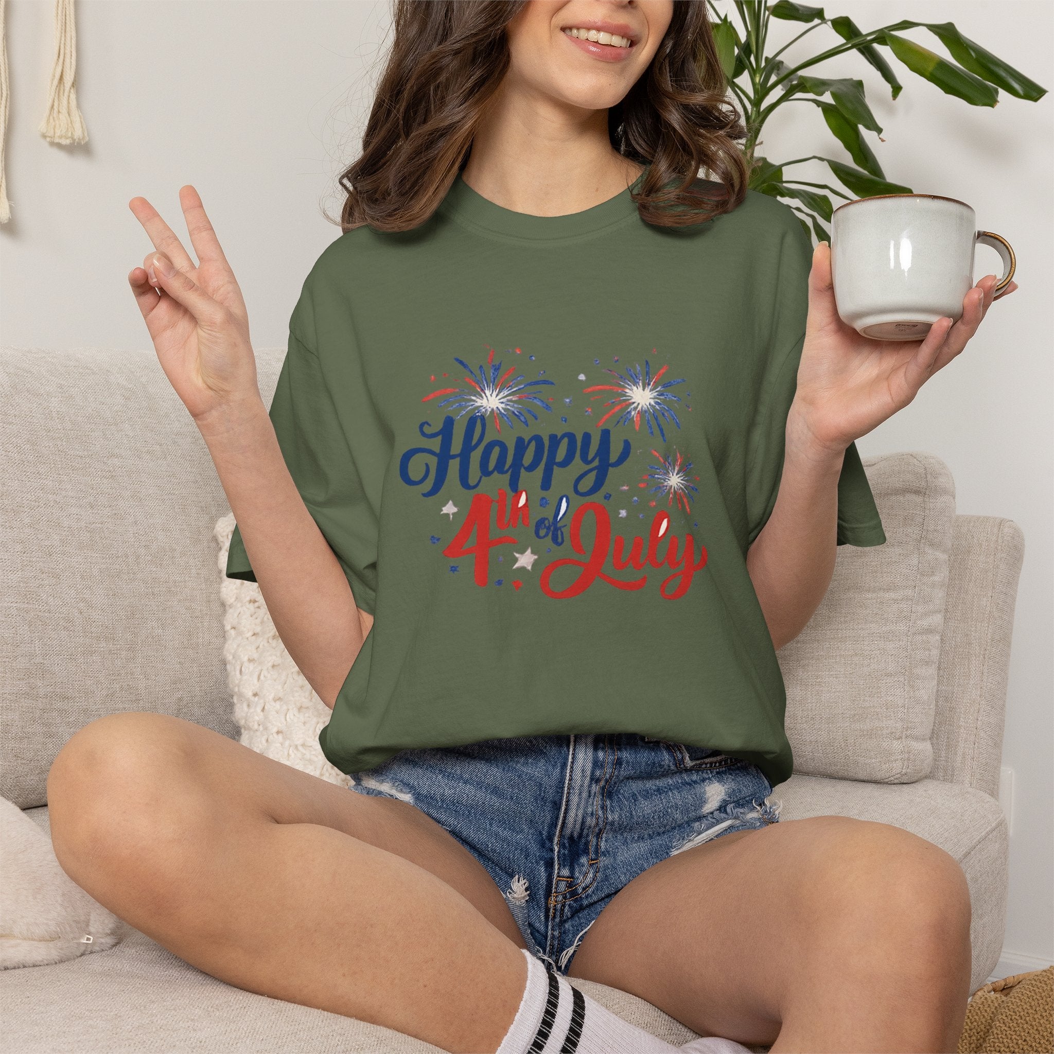 Happy 4th of July T-Shirt — Patriotic Fireworks Tee