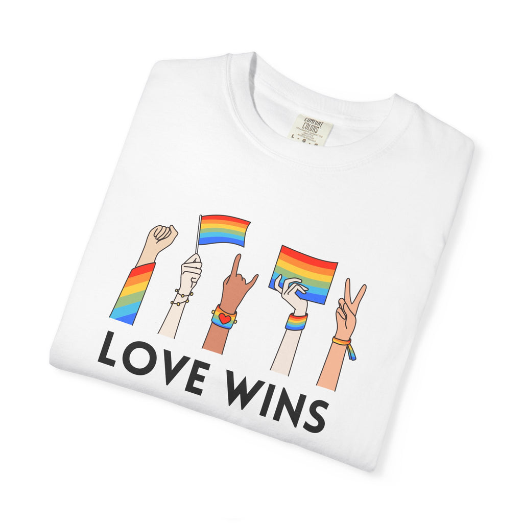 Love Wins T-Shirt — Rainbow Pride Hands Graphic Tee