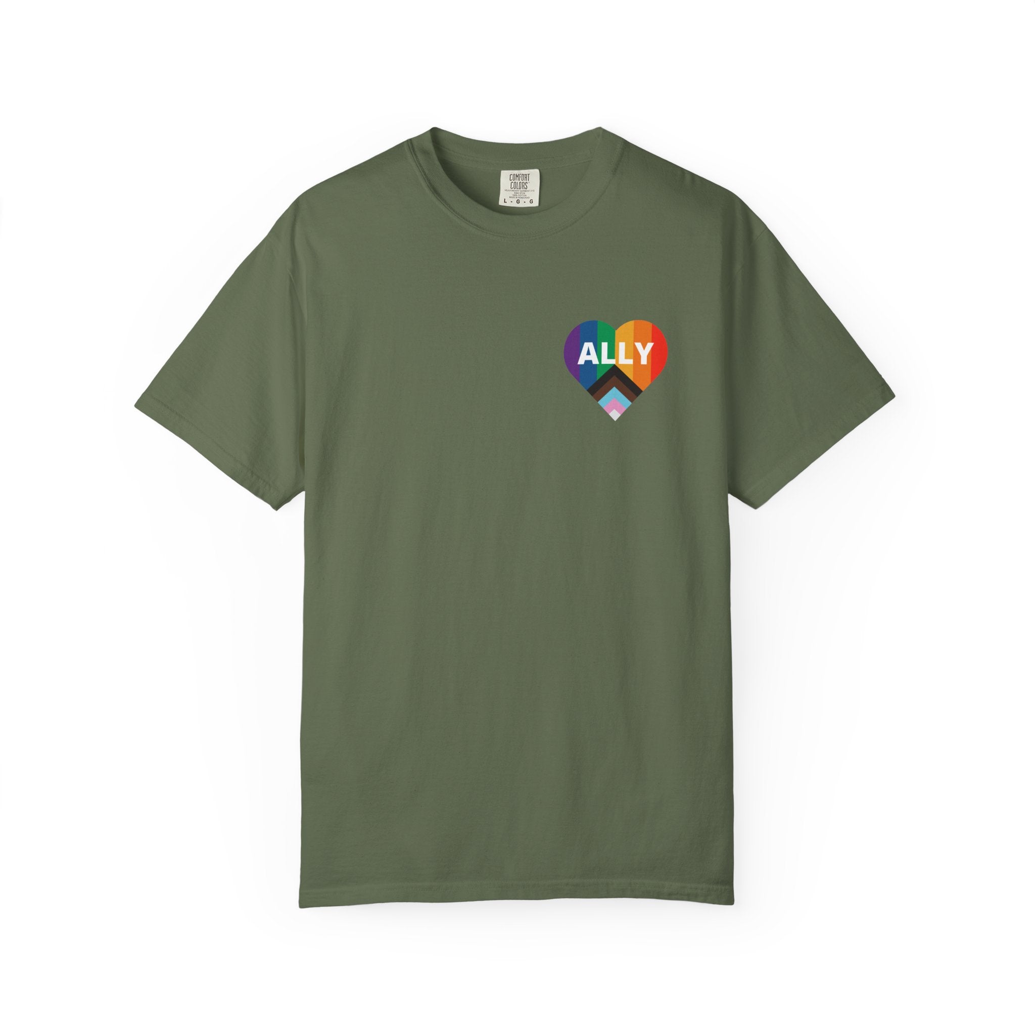 Ally Heart Rainbow T‑Shirt — LGBTQ+ Ally Pride Tee