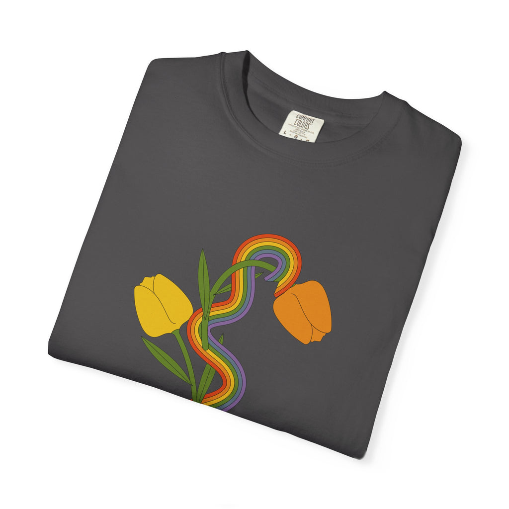 Rainbow Snake & Tulips Graphic T-Shirt