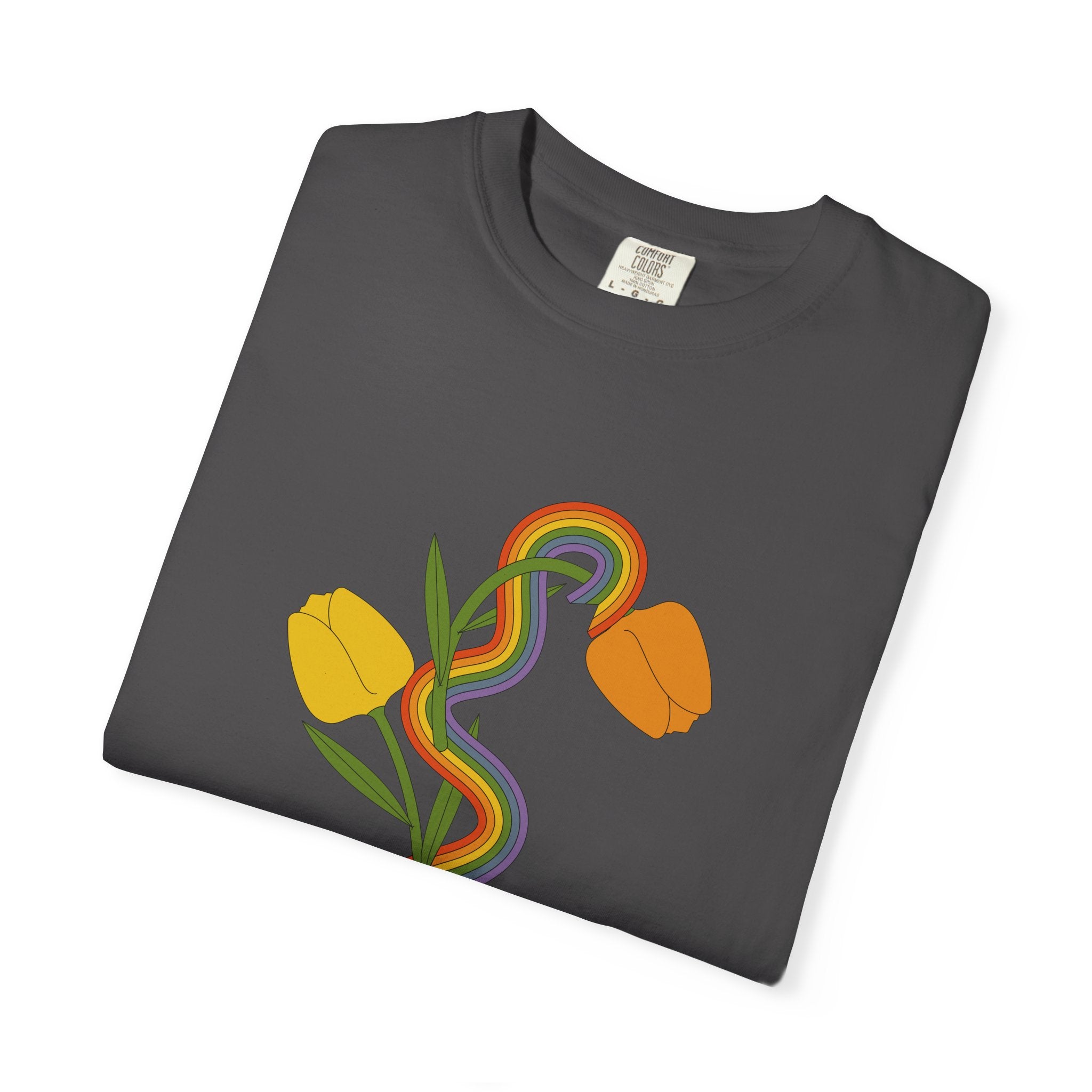 Rainbow Snake & Tulips Graphic T-Shirt